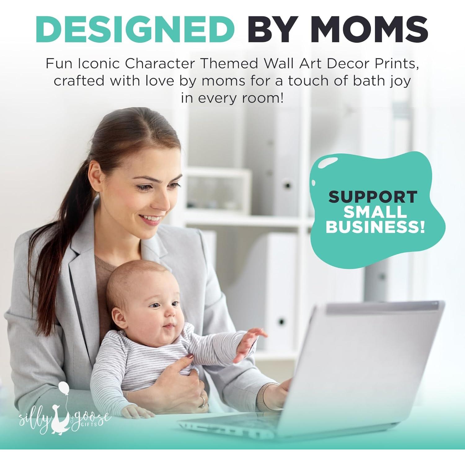 Conjunto de 4 impresiones de arte de baño Silly Goose Gifts