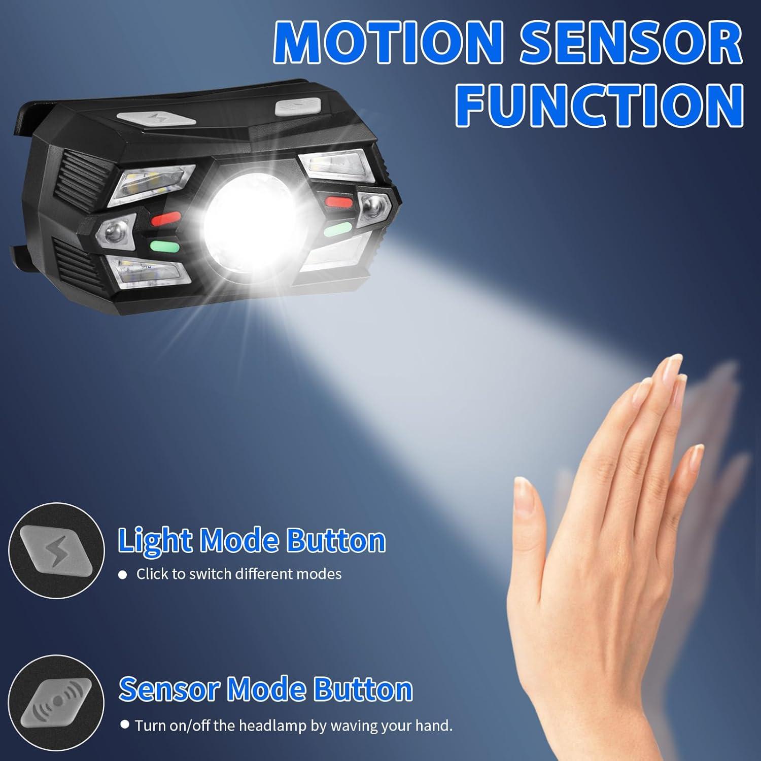 3 Linternas Frontales Recargables Rufykiri LED 5 Modos