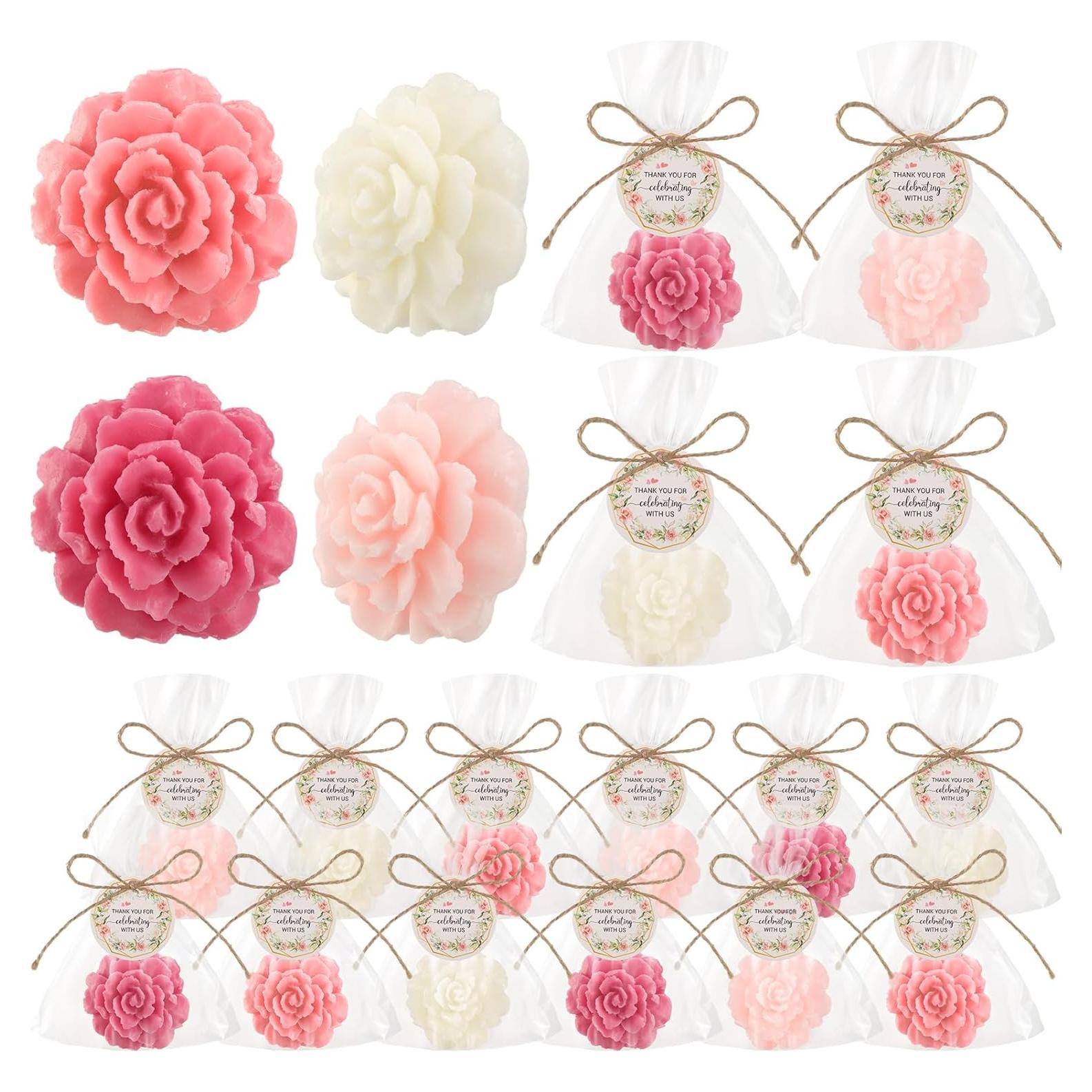 Set de 20 Jabones Mini Florales Demissle Rosa Oscuro para Regalo