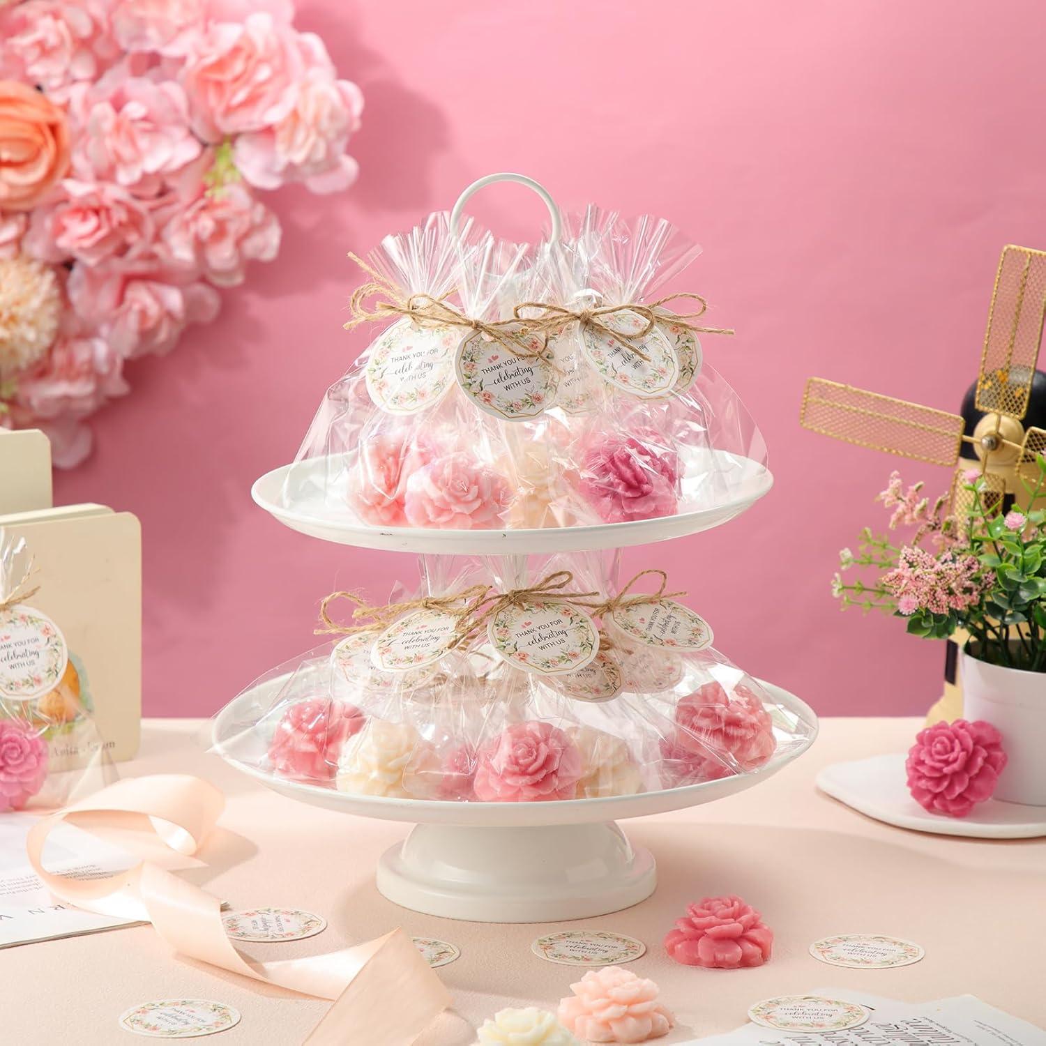 Set de 20 Jabones Mini Florales Demissle Rosa Oscuro para Regalo