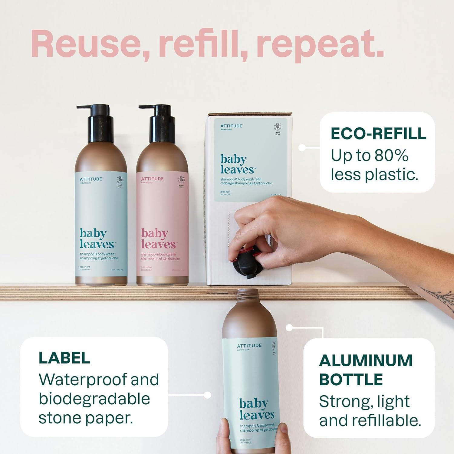 Champú y Gel de Baño 2 en 1 ATTITUDE para Bebé 1.99L