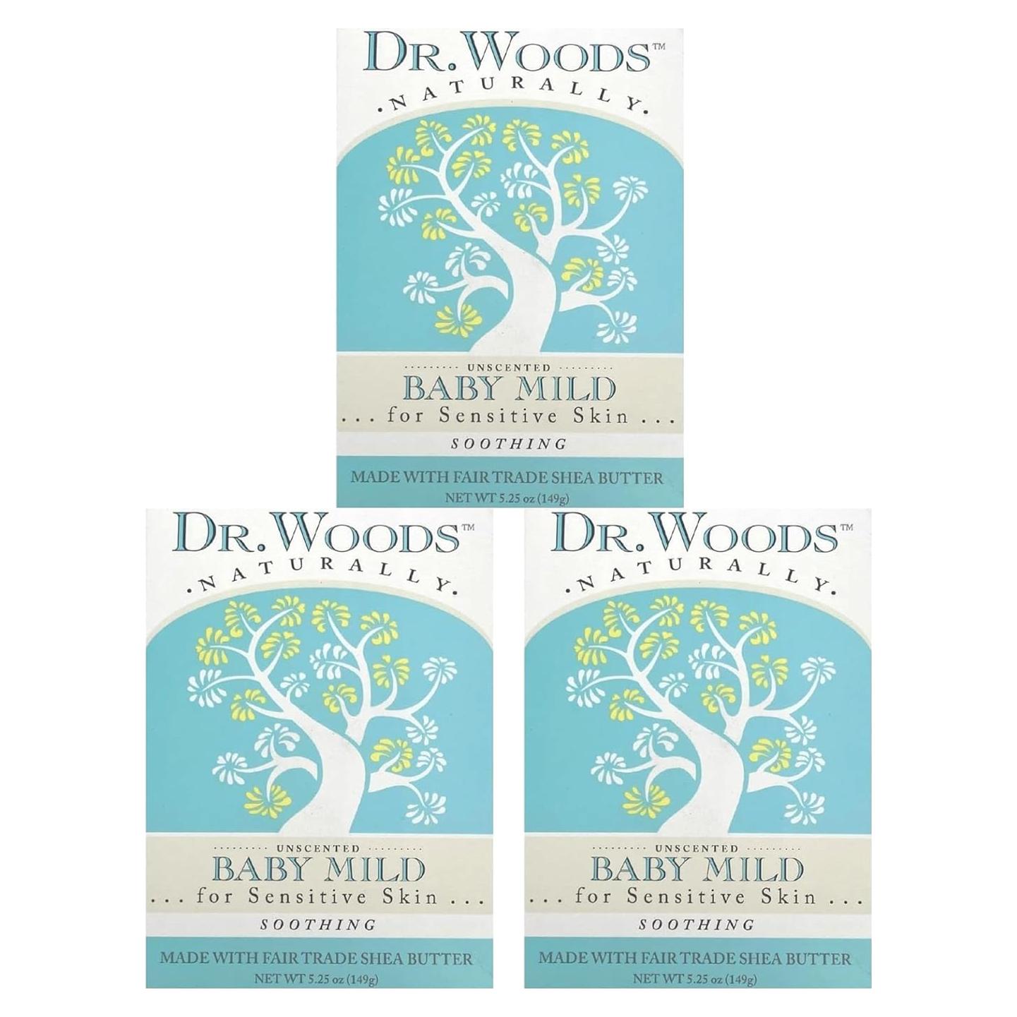 Jabón de barra suave para bebés Dr. Woods 149.69 g sin fragancia