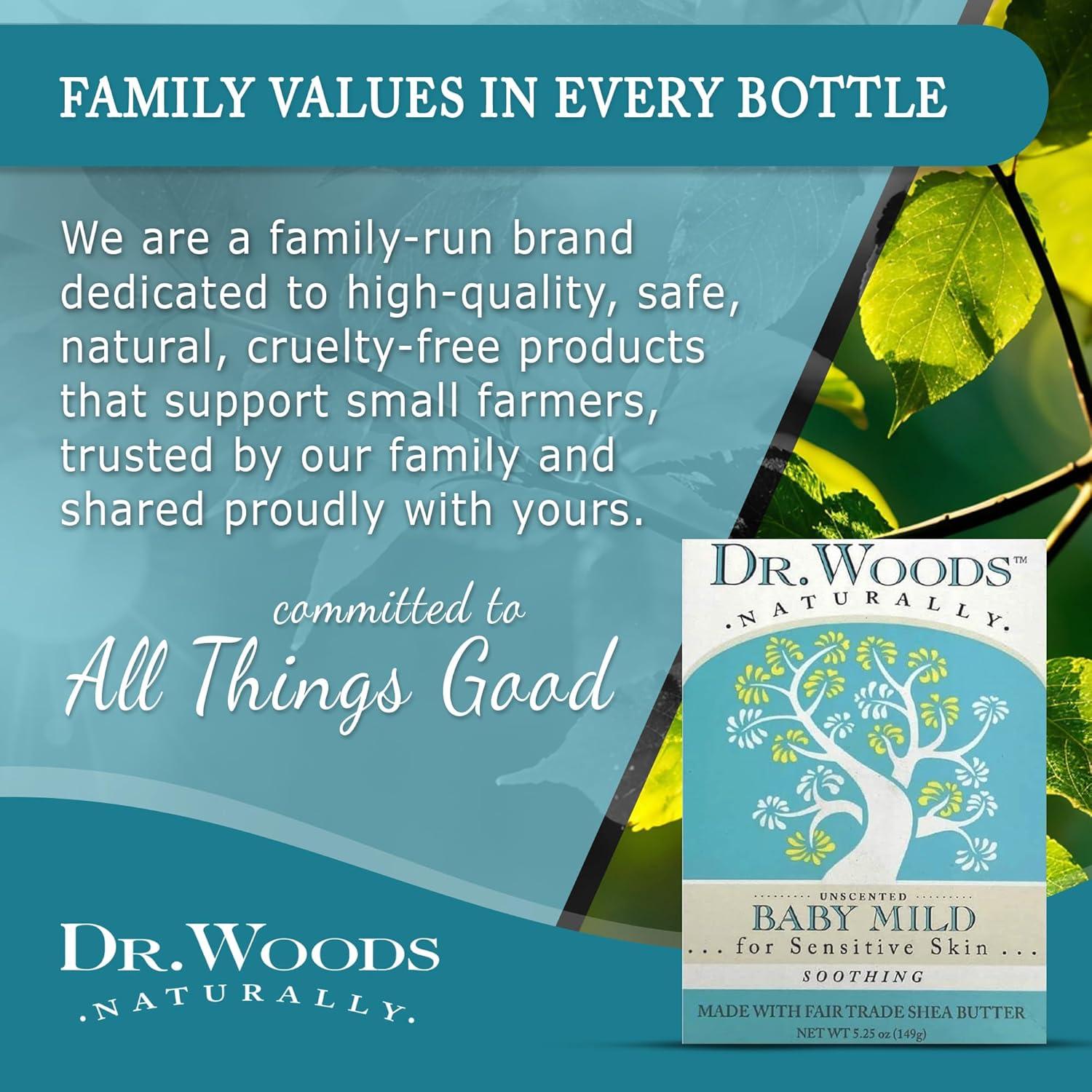 Jabón de barra suave para bebés Dr. Woods 149.69 g sin fragancia