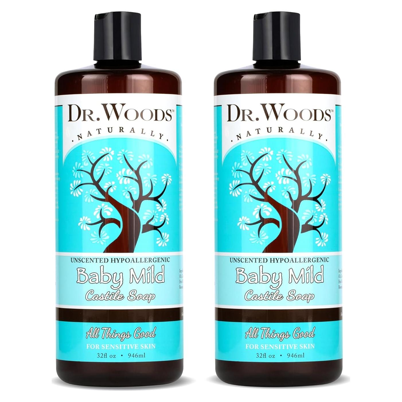 Jabón Líquido de Castile para Bebés Dr. Woods 2L Sin Fragancia