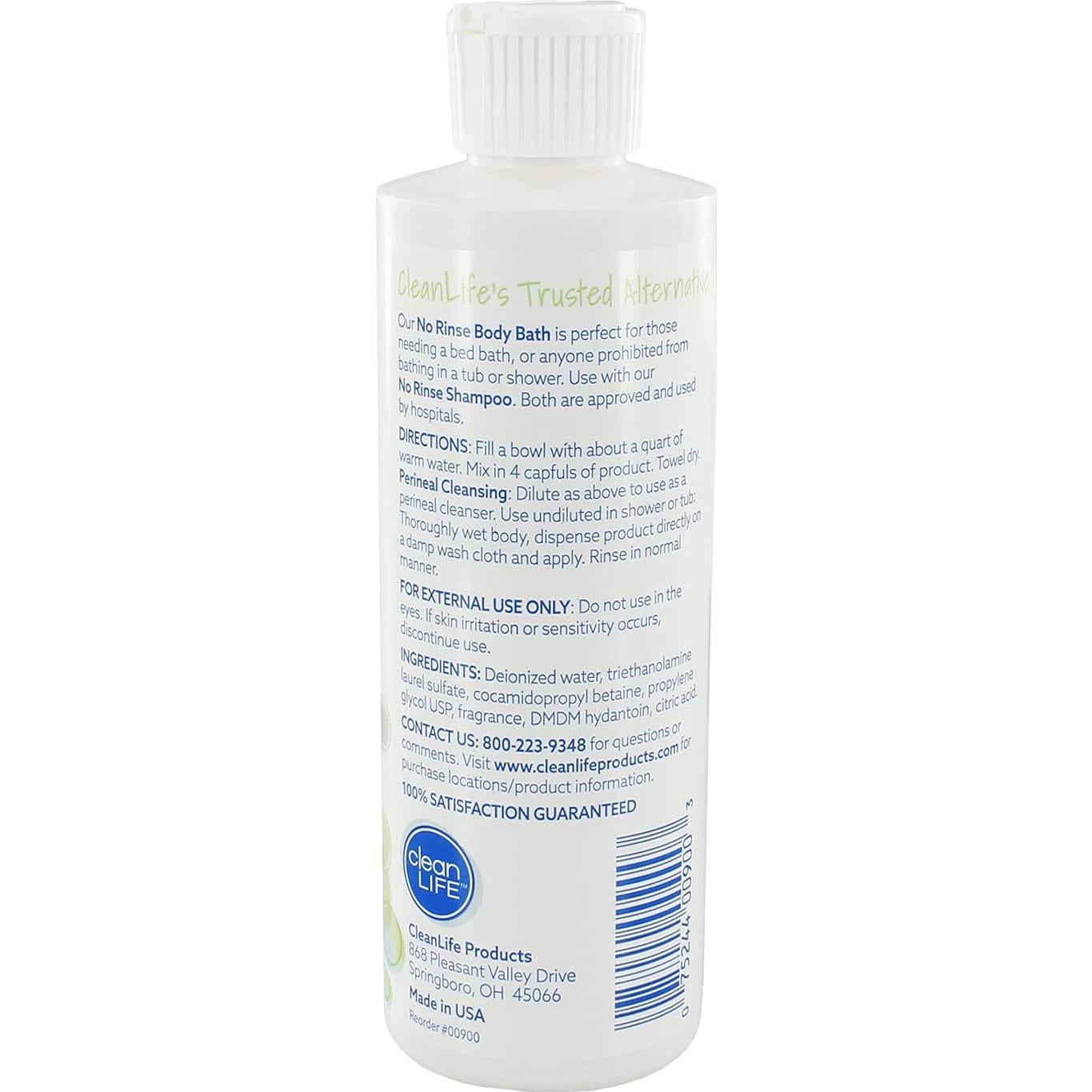 Baño Corporal Sin Enjuague CleanLife 236 ml - 8 Baños Completos