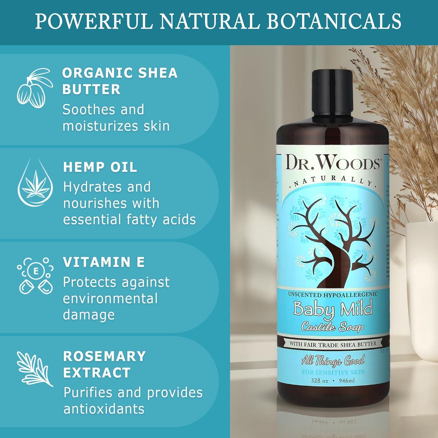 Jabón Líquido Castile Sin Fragancia Dr. Woods 907g