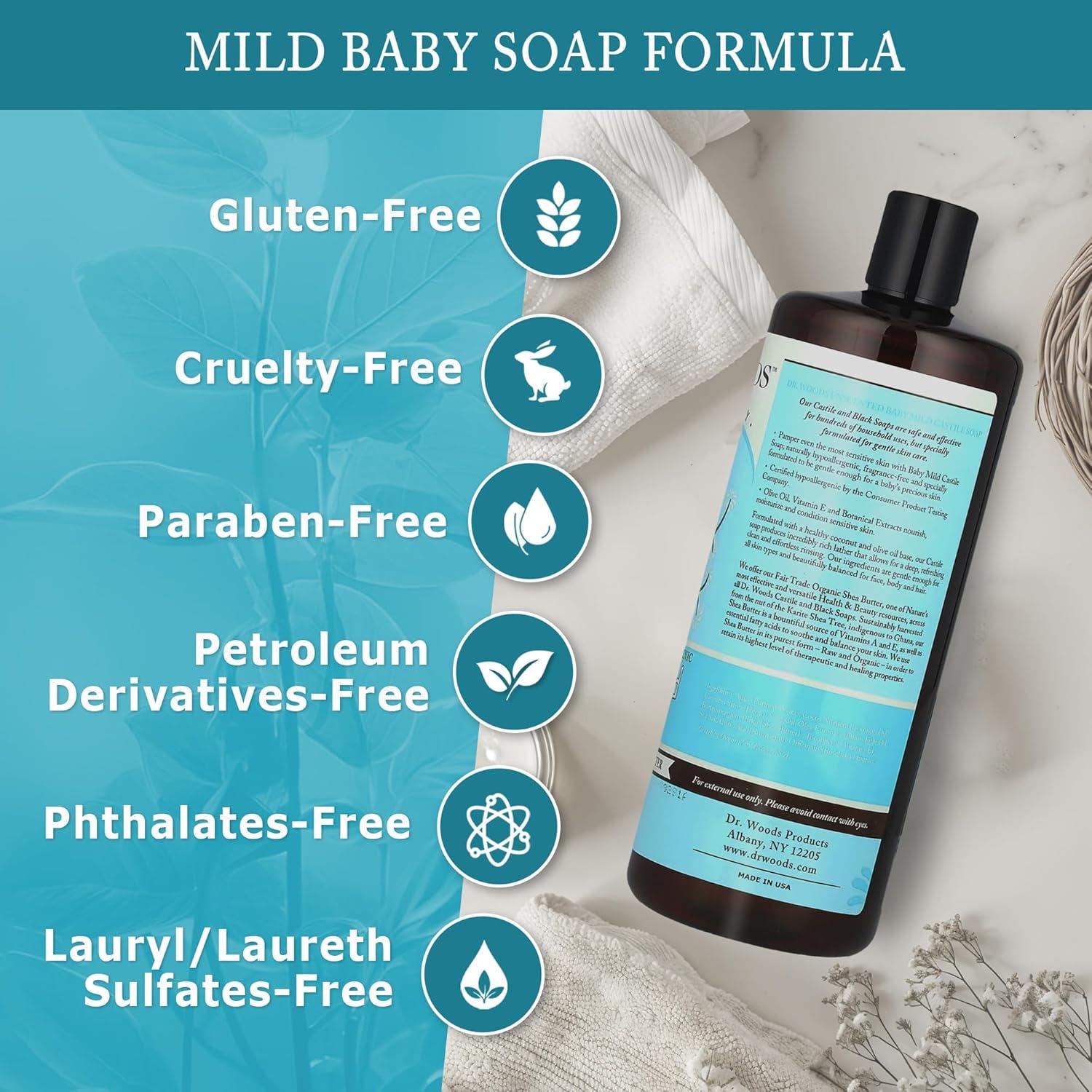 Jabón Líquido Castile Sin Fragancia Dr. Woods 907g