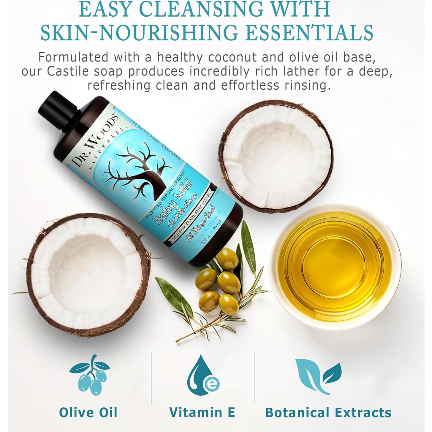 Jabón Líquido Castile Sin Fragancia Dr. Woods 907g