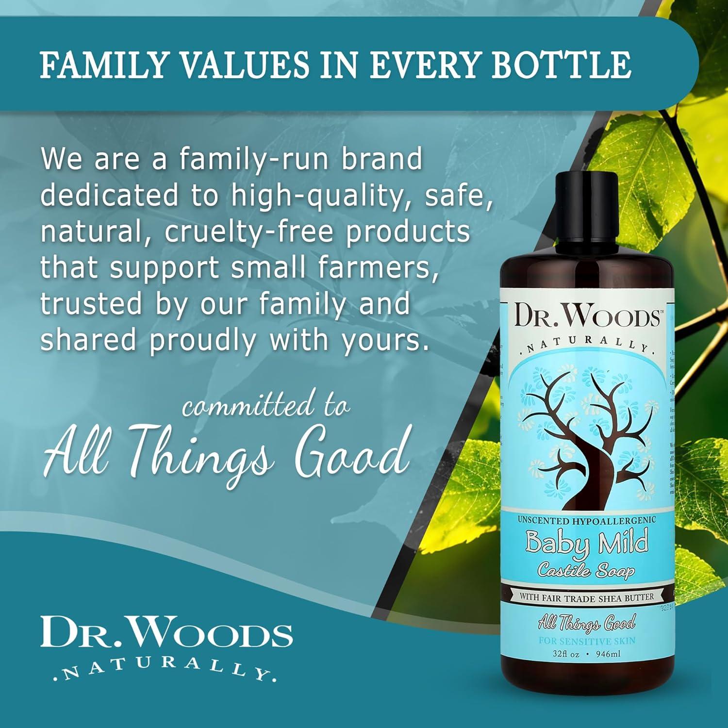 Jabón Líquido Castile Sin Fragancia Dr. Woods 907g