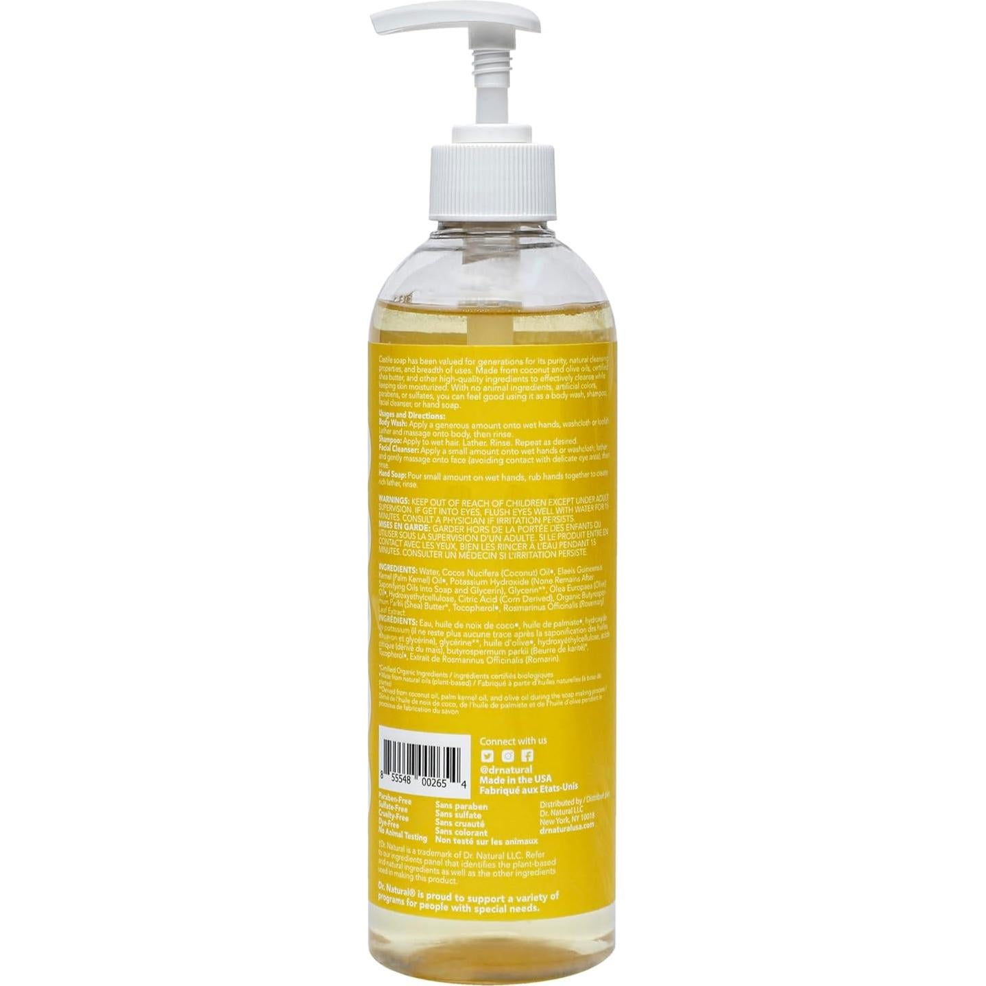 Jabón Líquido Multiusos Dr. Natural 473 ml - Sin Fragancia