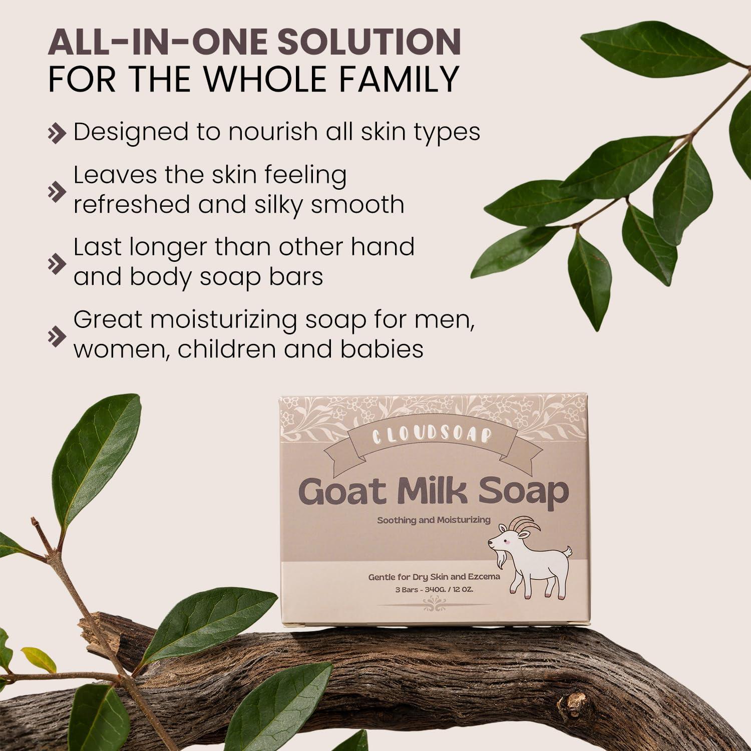 Jabón de Leche de Cabra Cloudsoap - Hidratante Natural 3x113g