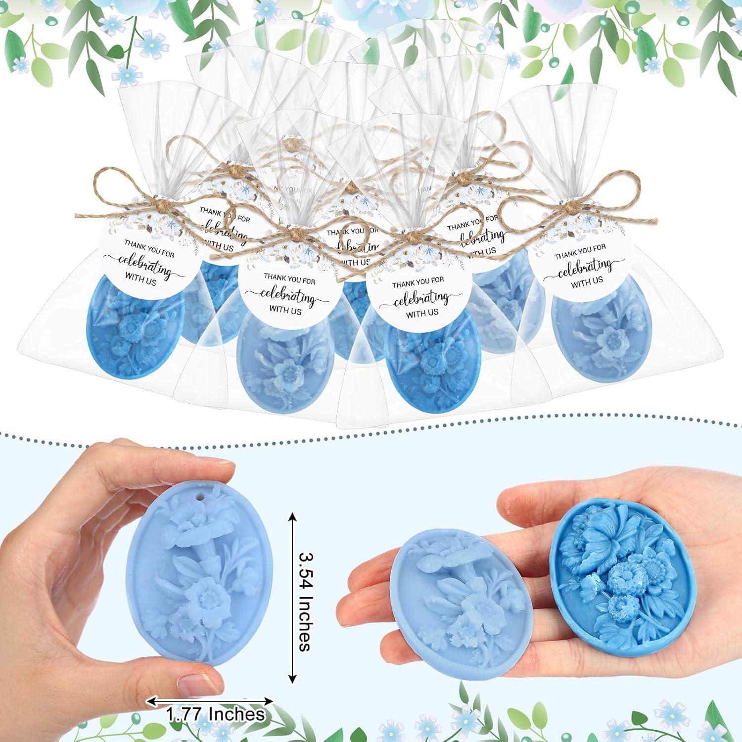 Set de Jabón para Baby Shower Demissle 20 Pcs Flores Azules