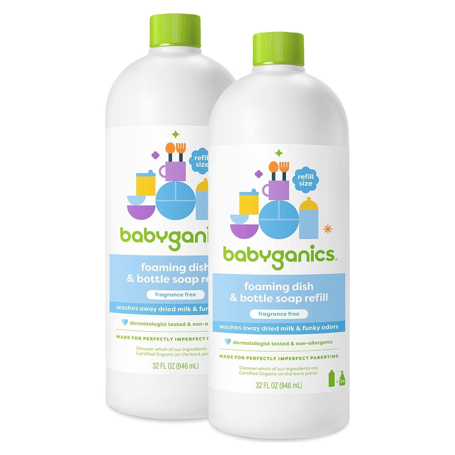 Jabón Espumoso para Platos Babyganics 2L Sin Fragancia