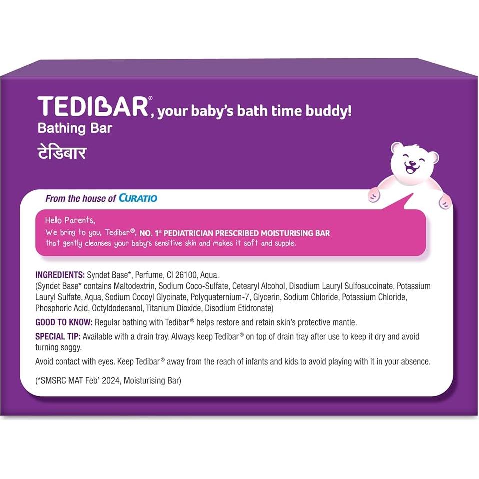 Barra de baño para bebés Curatio 75 g x 3 unidades