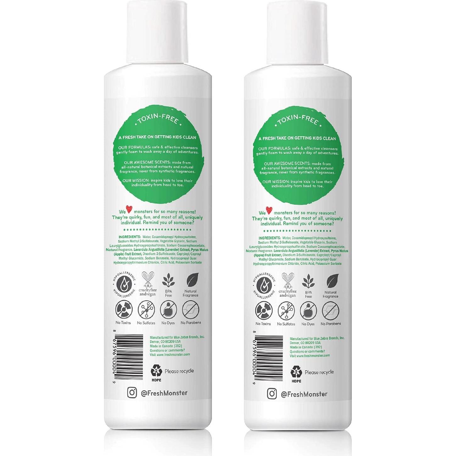 Champú y Gel de Baño 2 en 1 Fresh Monster Splash Oceánico 2x250ml