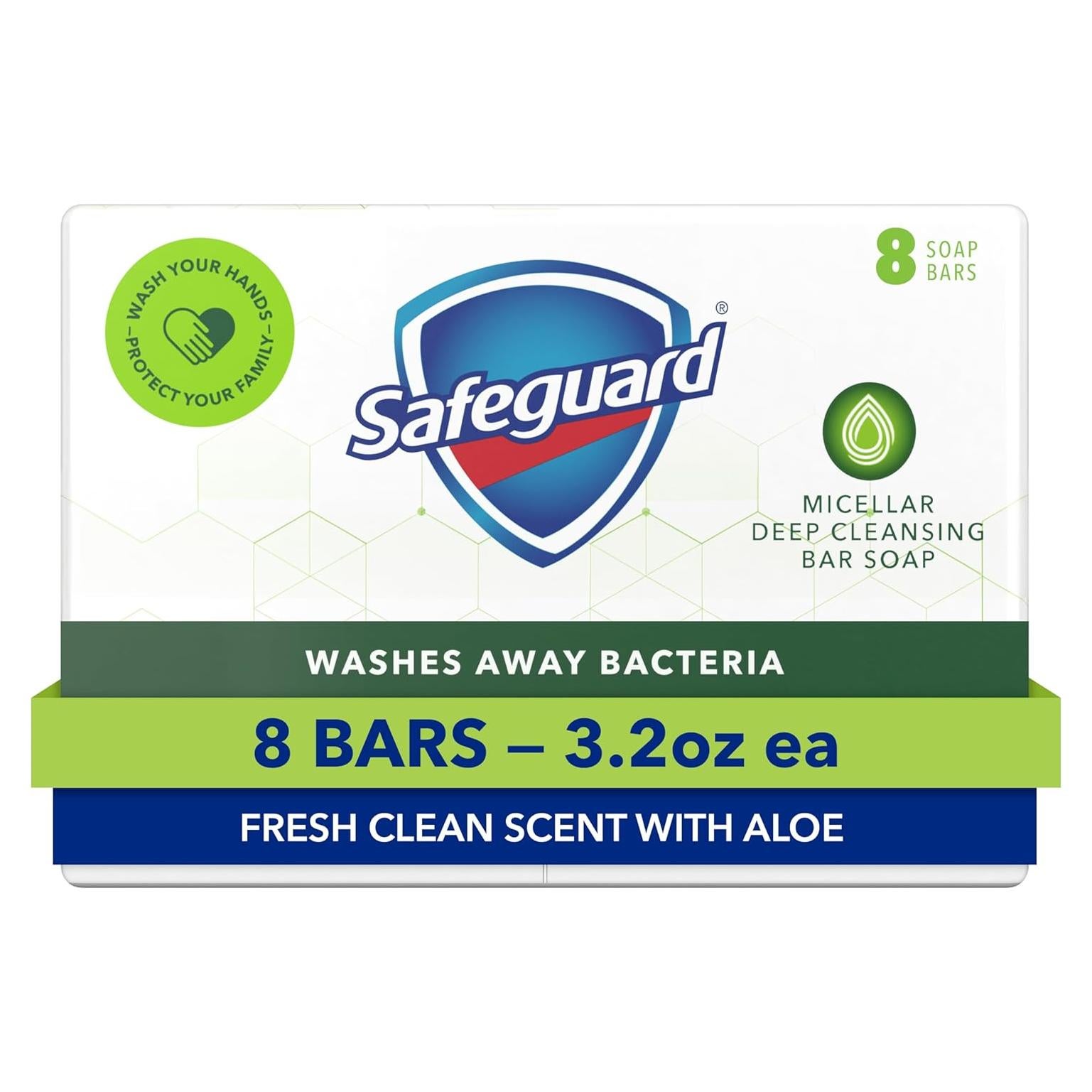 Jabón en barra Safeguard 90.72 g - Limpieza profunda micelar