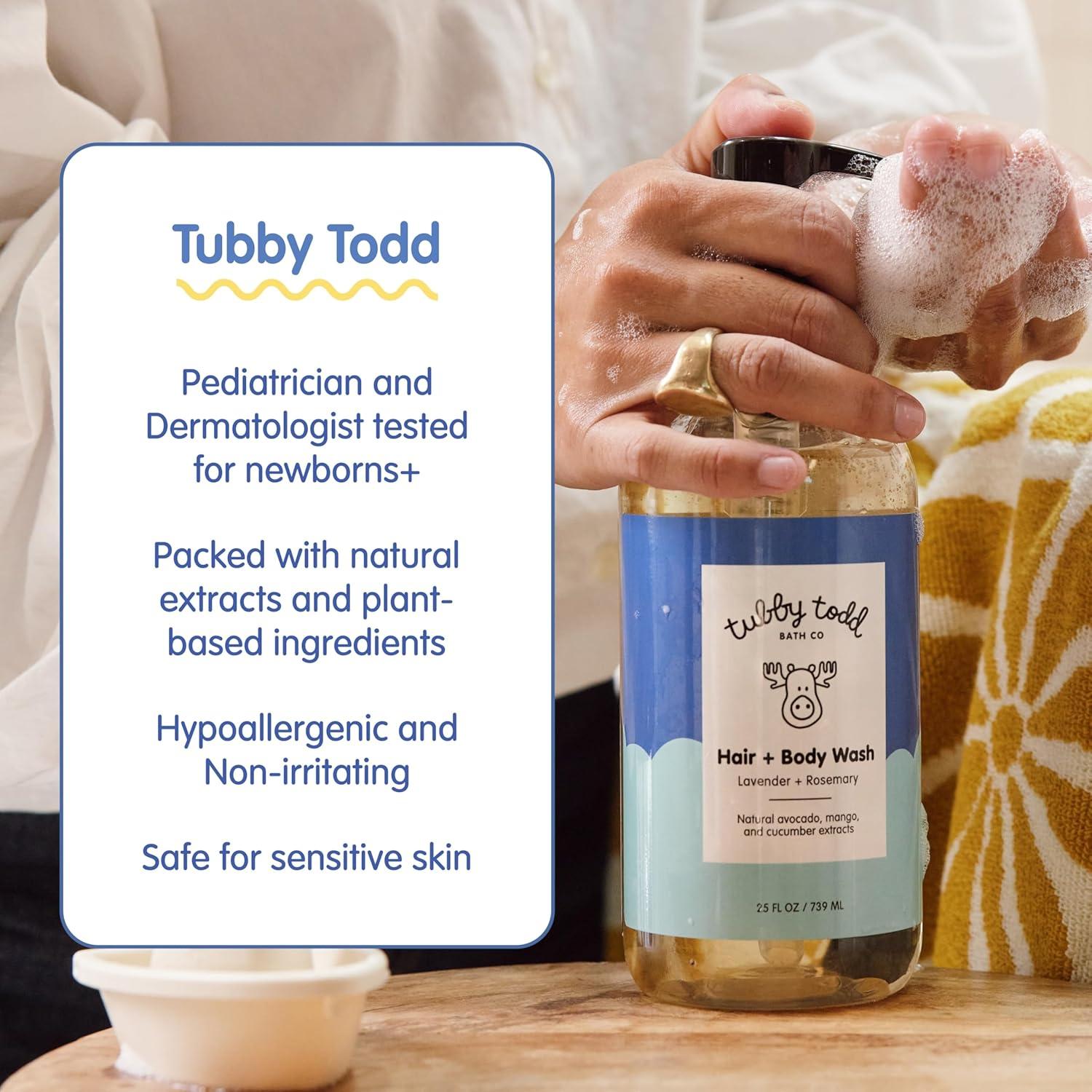 Jabón Natural Tubby Todd para Bebés - Champú y Cuerpo 2x240ml