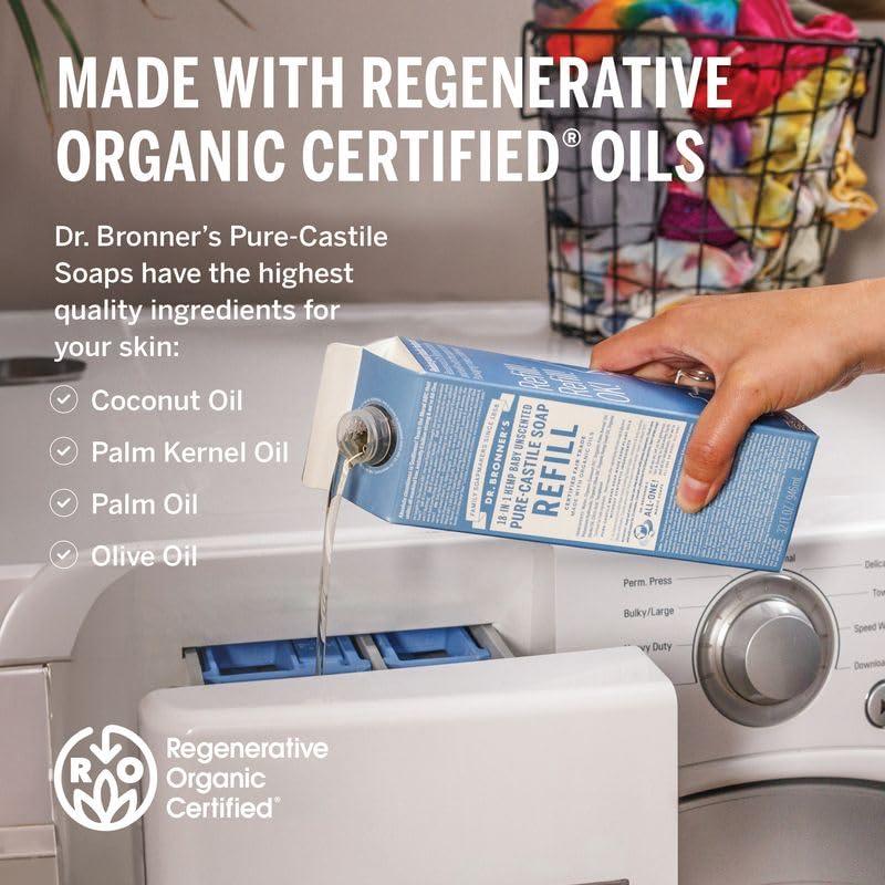 Jabón Líquido Mágico Pure-Castile Dr. Bronner 0.95L Sin Fragancia