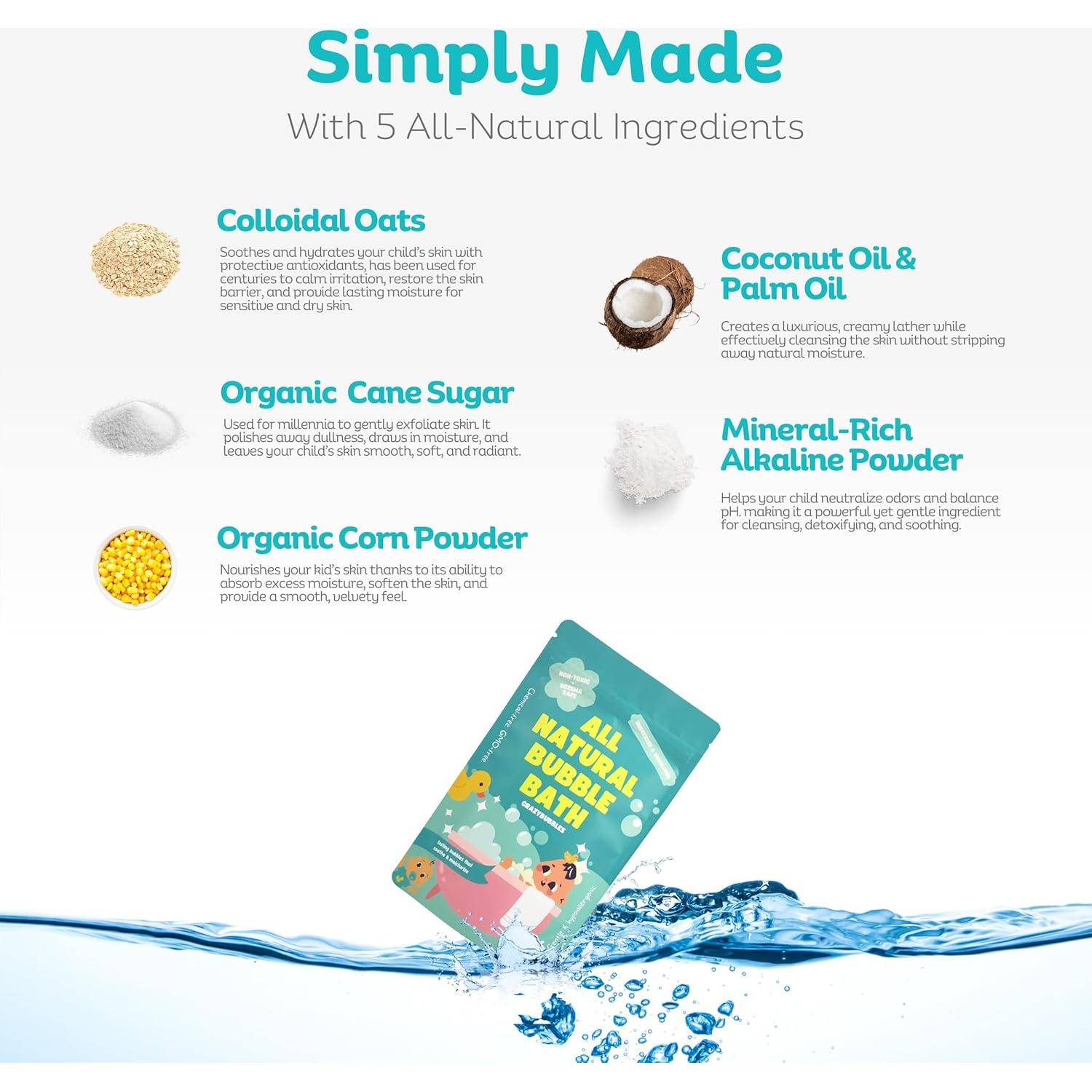 Baño de Burbujas Natural CrazyBubbles 199.5g Hipoalergénico