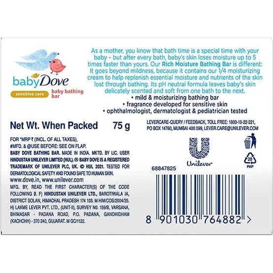 Barra de Baño Hidratante Baby Dove 75g - Para Todo Tipo de Piel
