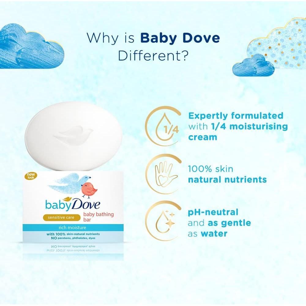 Barra de Baño Hidratante Baby Dove 75g - Para Todo Tipo de Piel