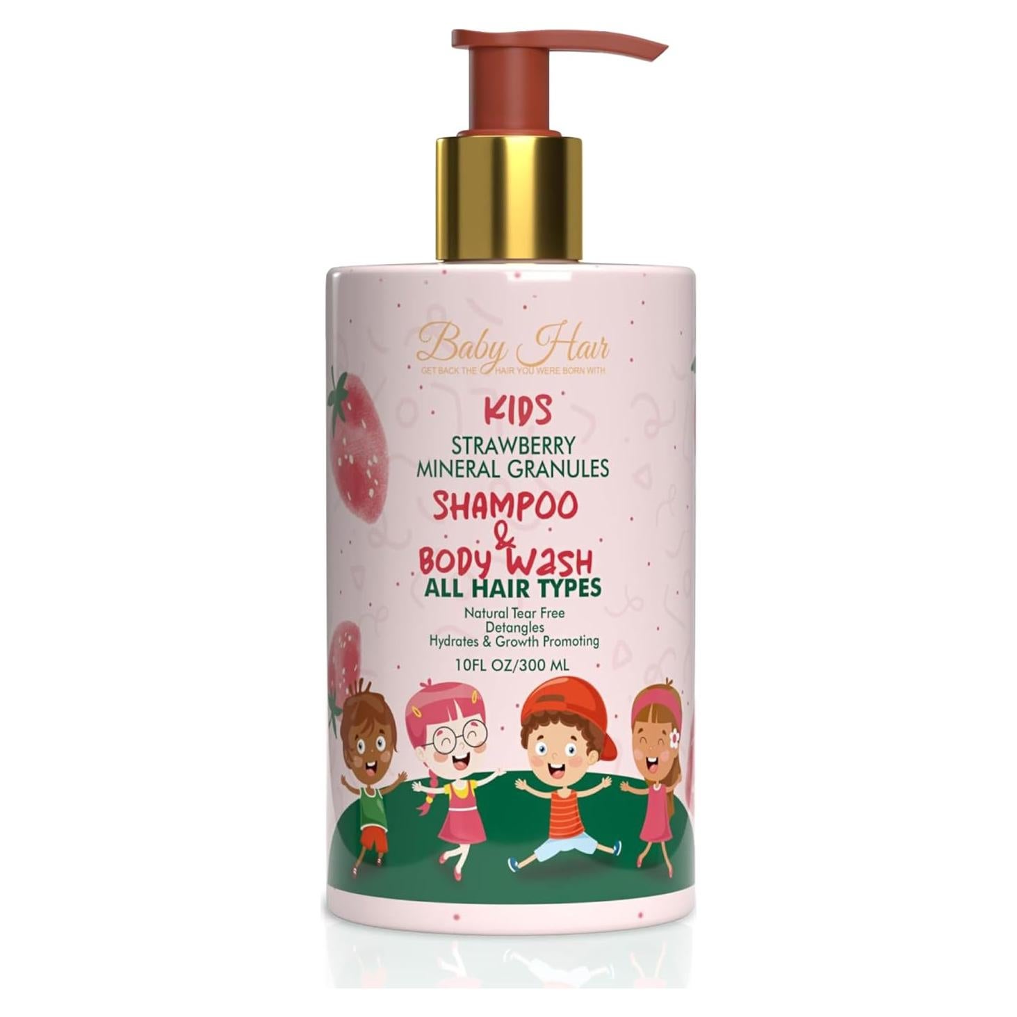 Champú y Gel de Baño Baby Hair 295 ml - Sin Sulfatos, Fresa