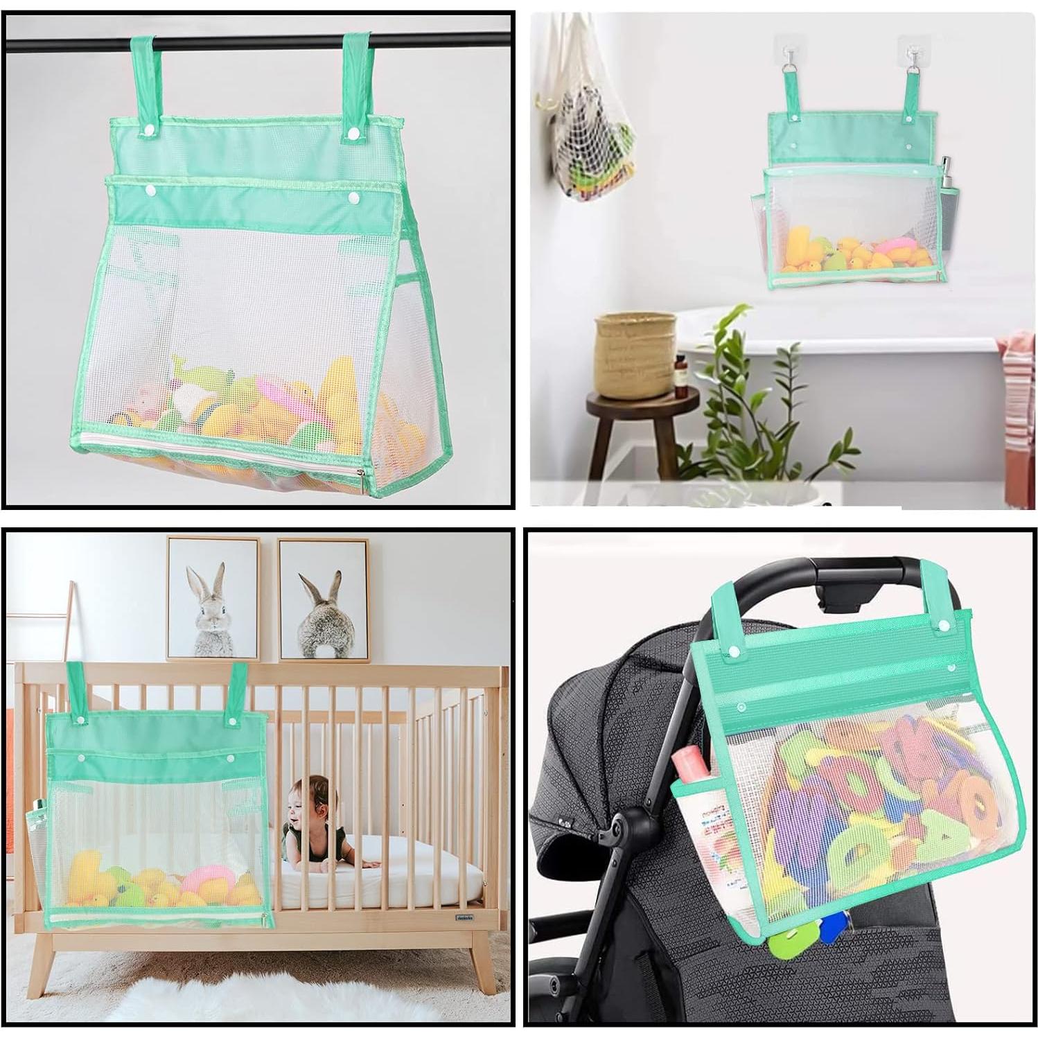 Linkidea Organizador de Juguetes de Baño Malla 2 Piezas Verde