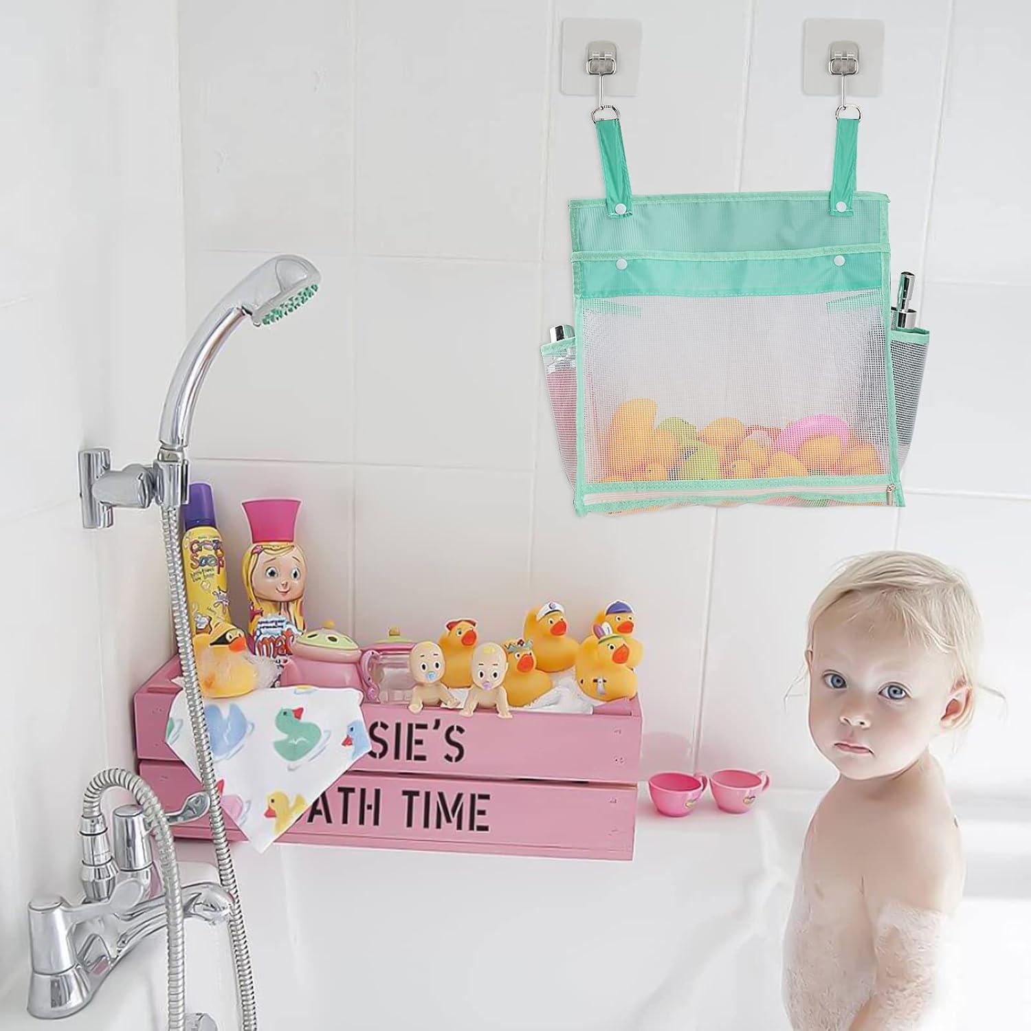 Linkidea Organizador de Juguetes de Baño Malla 2 Piezas Verde