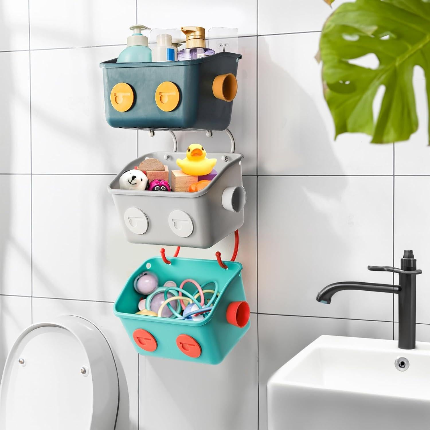 Organizador de Juguetes de Baño Noamus - 6 Cestas Coloridas