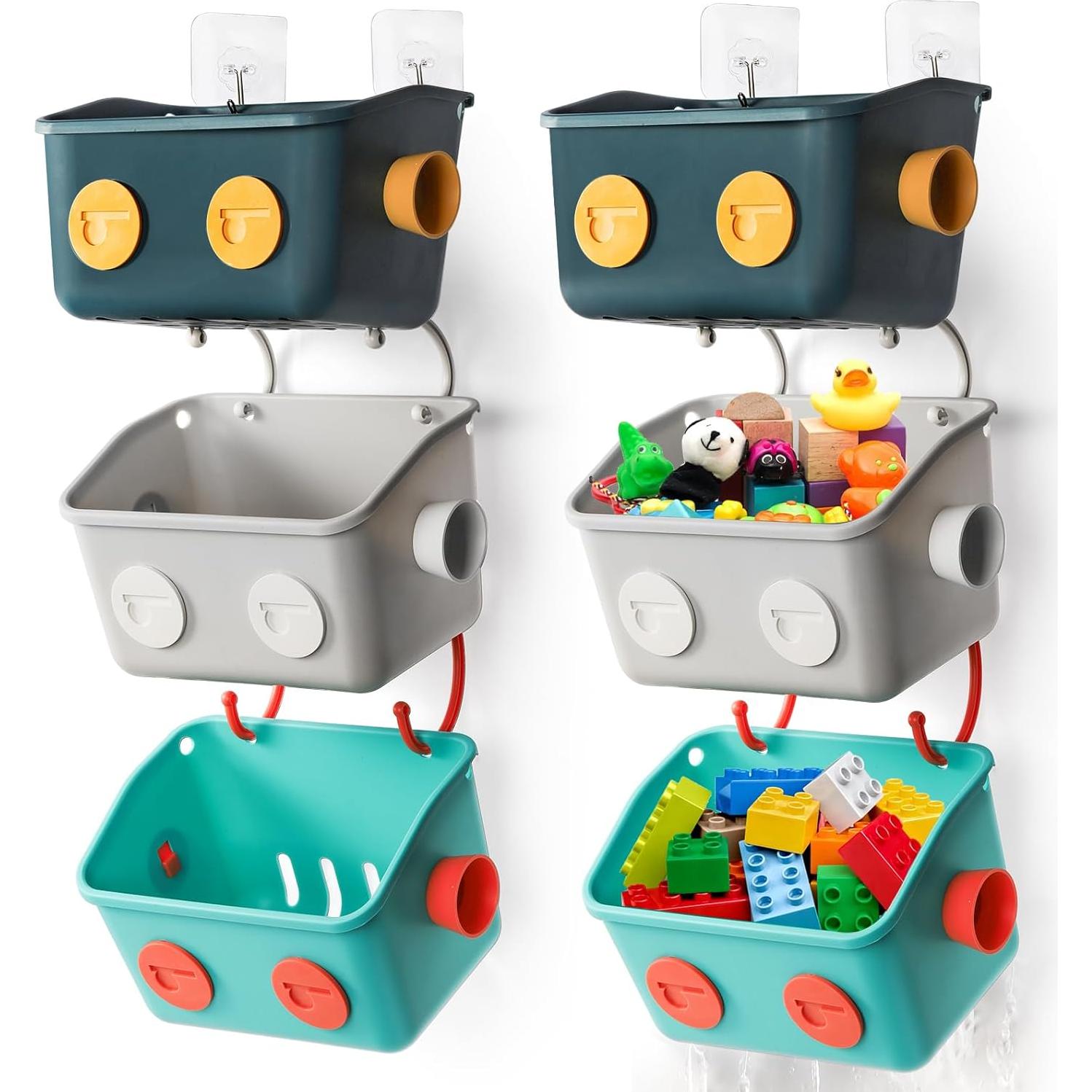 Organizador de Juguetes de Baño Noamus - 6 Cestas Coloridas