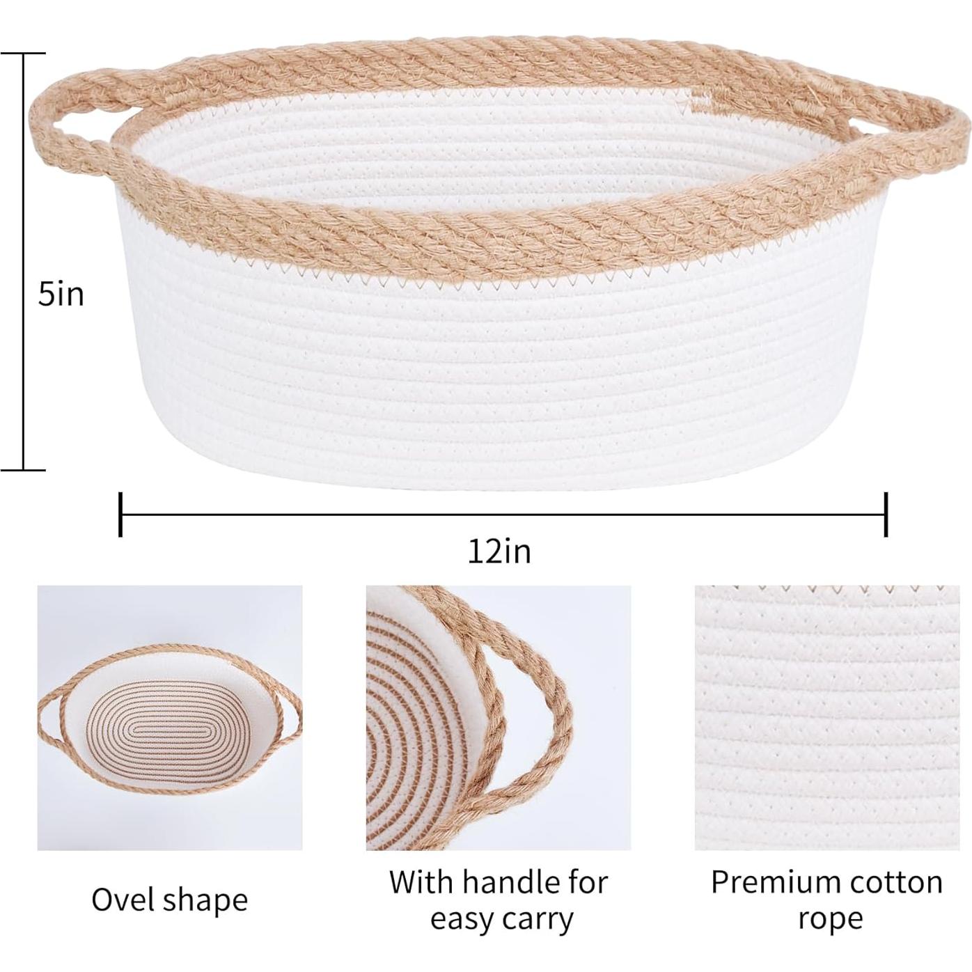 Cesta de Almacenamiento Pequeña ABenkle 30.5x20.3x12.7cm Algodón