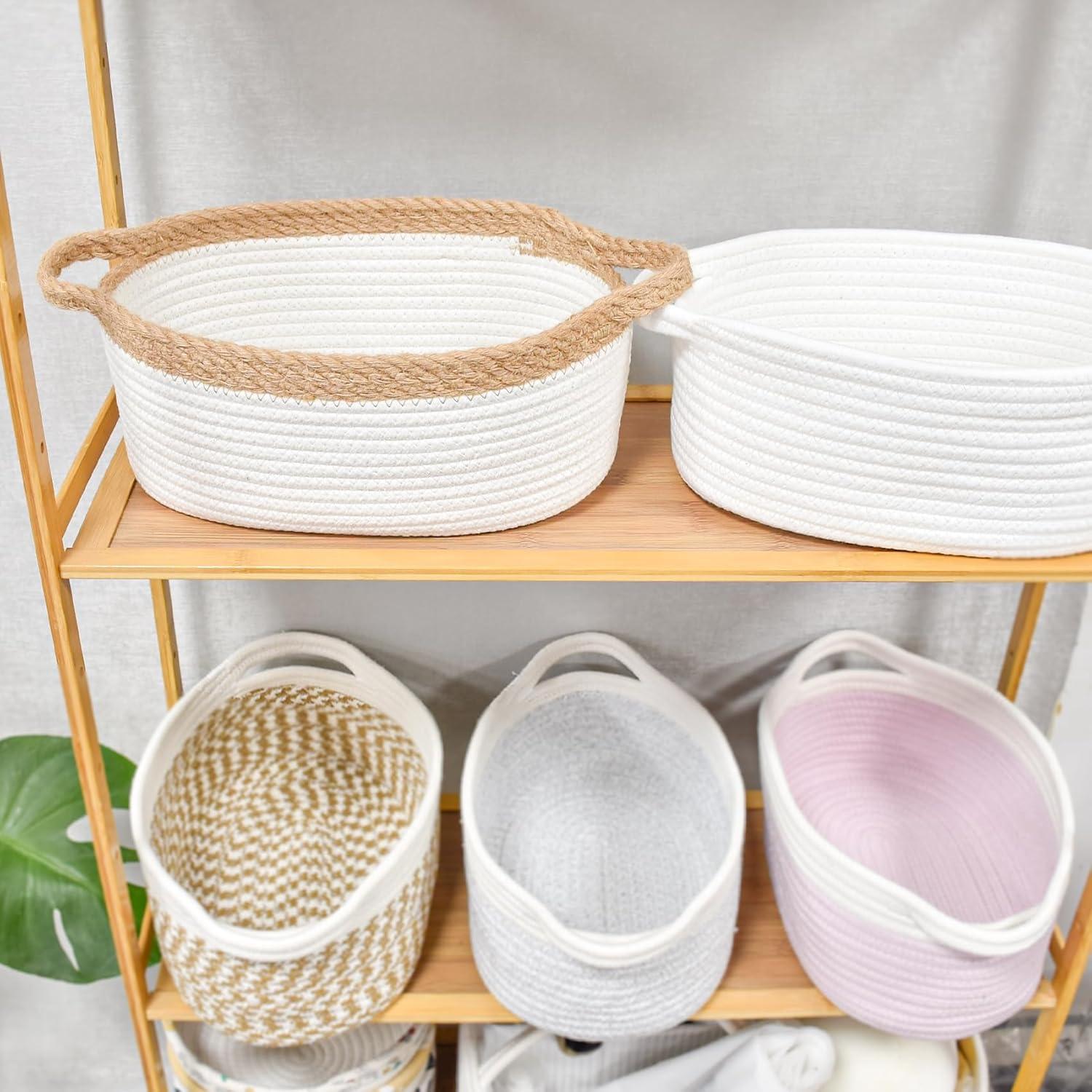 Cesta de Almacenamiento Pequeña ABenkle 30.5x20.3x12.7cm Algodón