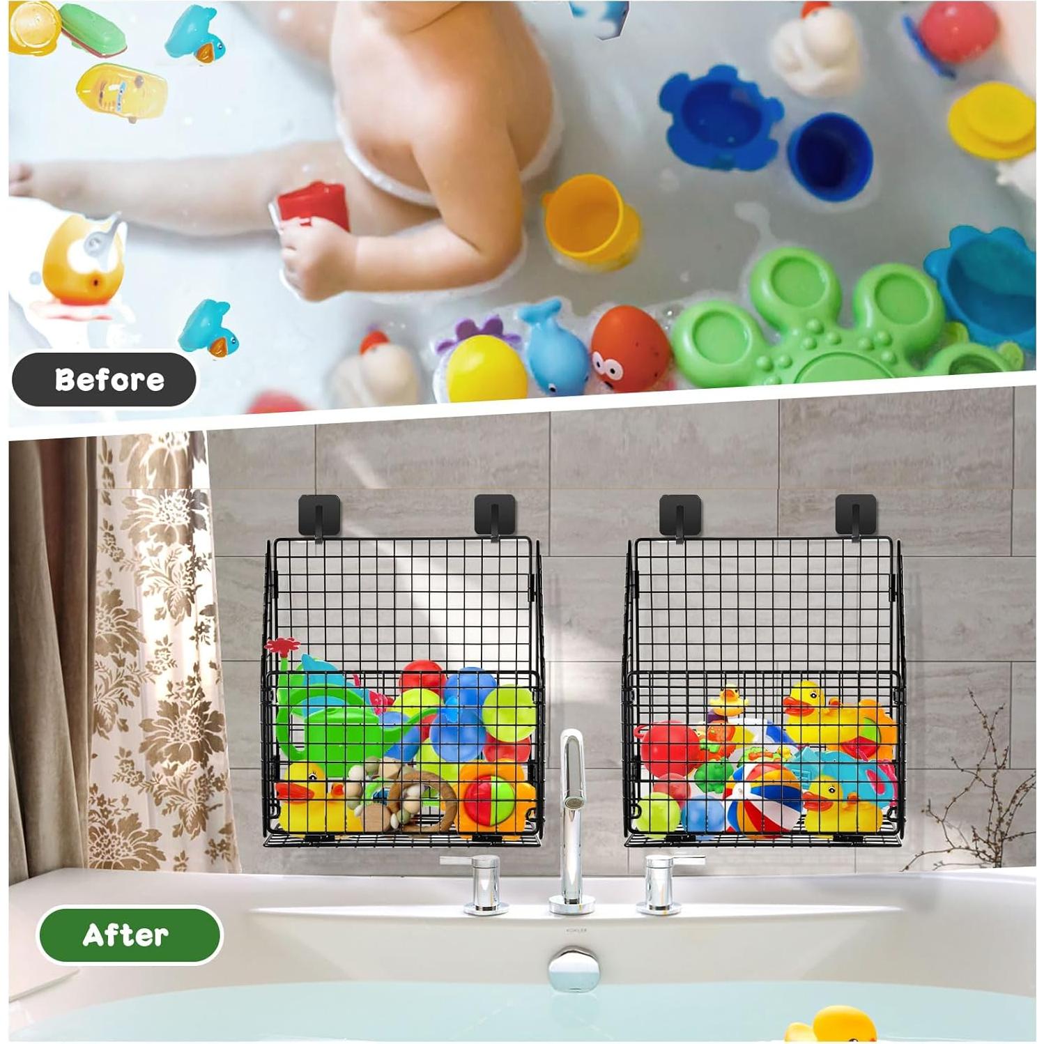 Organizador de Juguetes de Baño Plegable Greentainer Negro