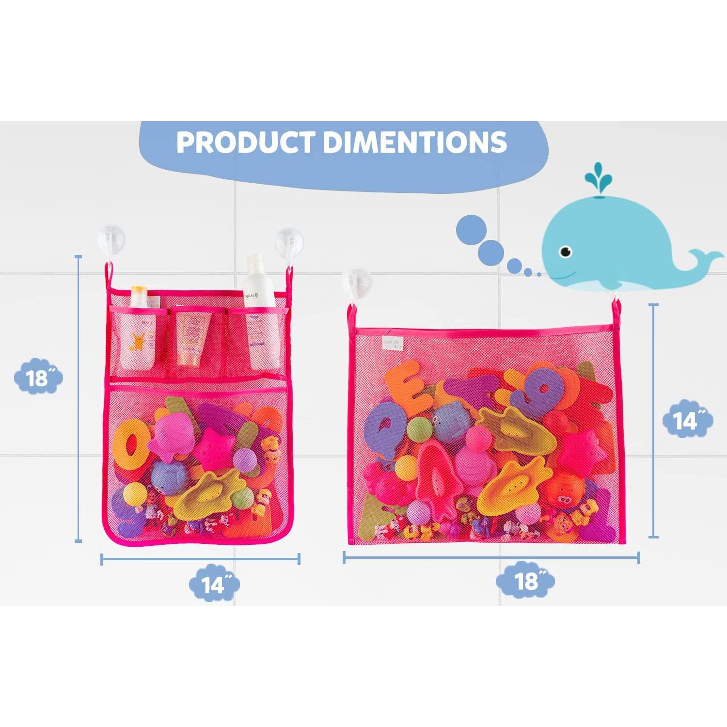 Organizador de Juguetes de Baño Comfylife - 2 Piezas Rosa