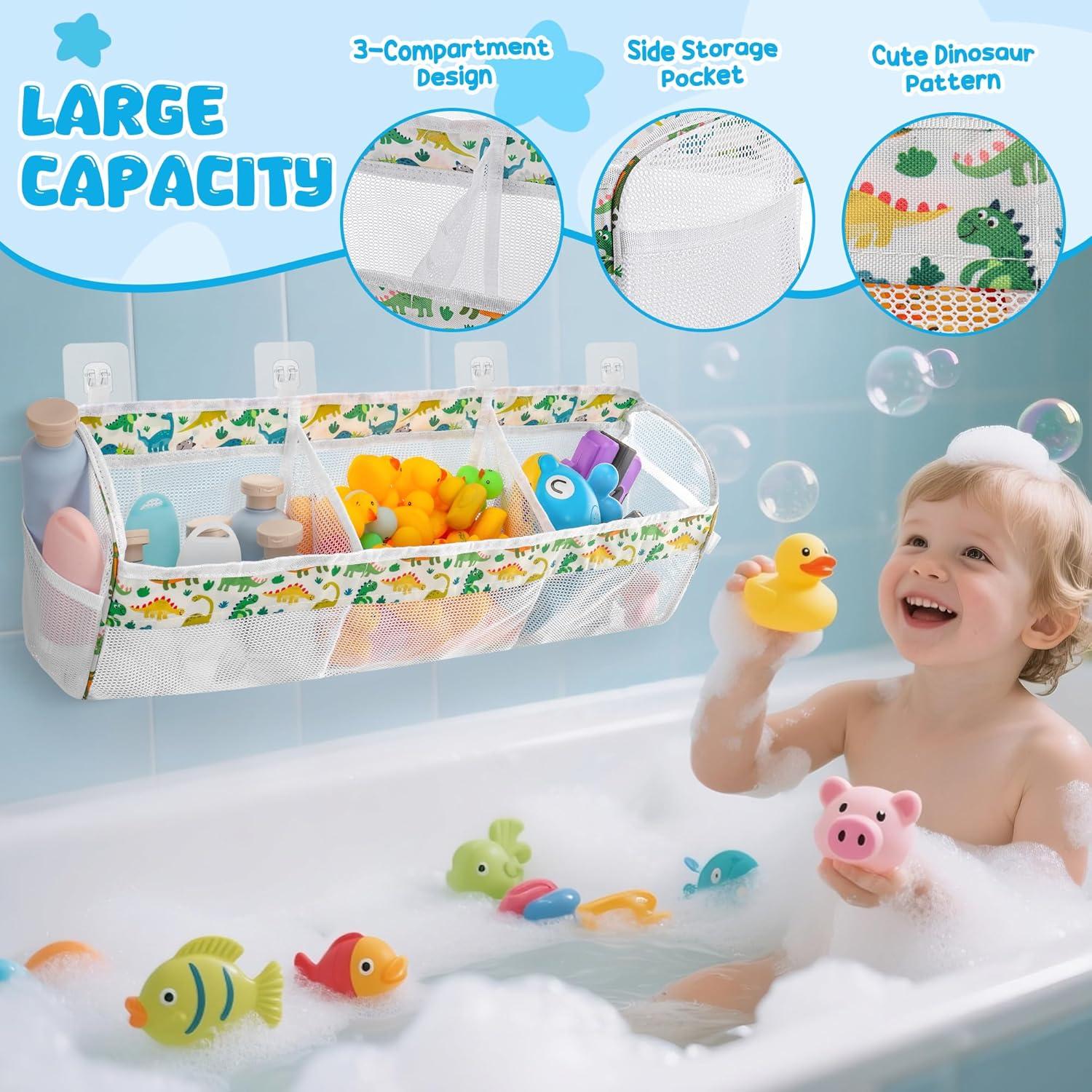 Organizador de Juguetes de Baño Huiguli Dinosaurio 3 Compartimentos