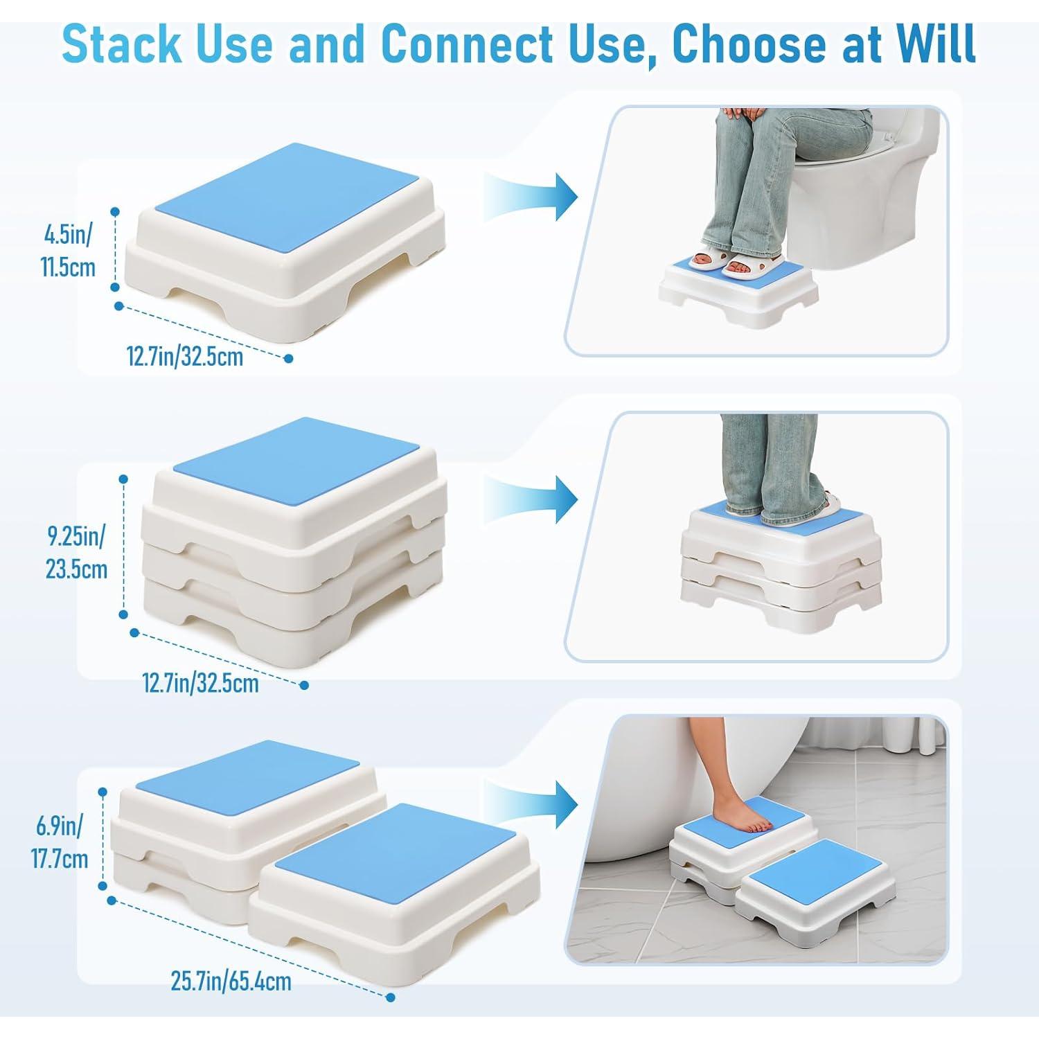 Escalón de Baño Antideslizante Wefaner - Juego de 3 Piezas