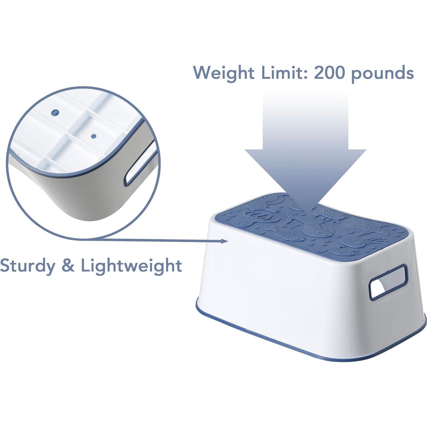 Escalera Antideslizante para Niños A+KCEYON Azul 1 Paso