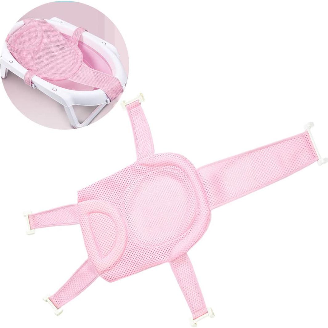 Soporte de Baño para Bebés Rosa - Almohadilla Ajustable Malla