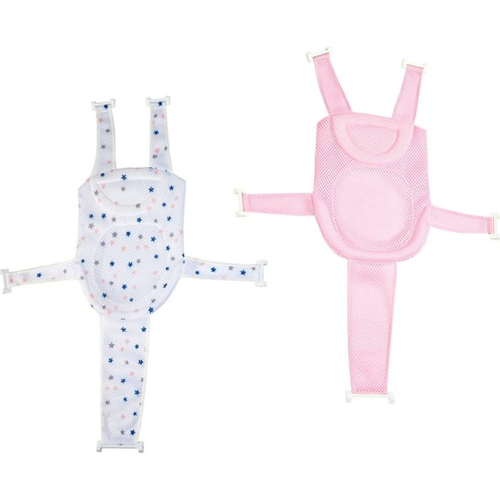 Soporte de Baño para Bebés Rosa - Almohadilla Ajustable Malla