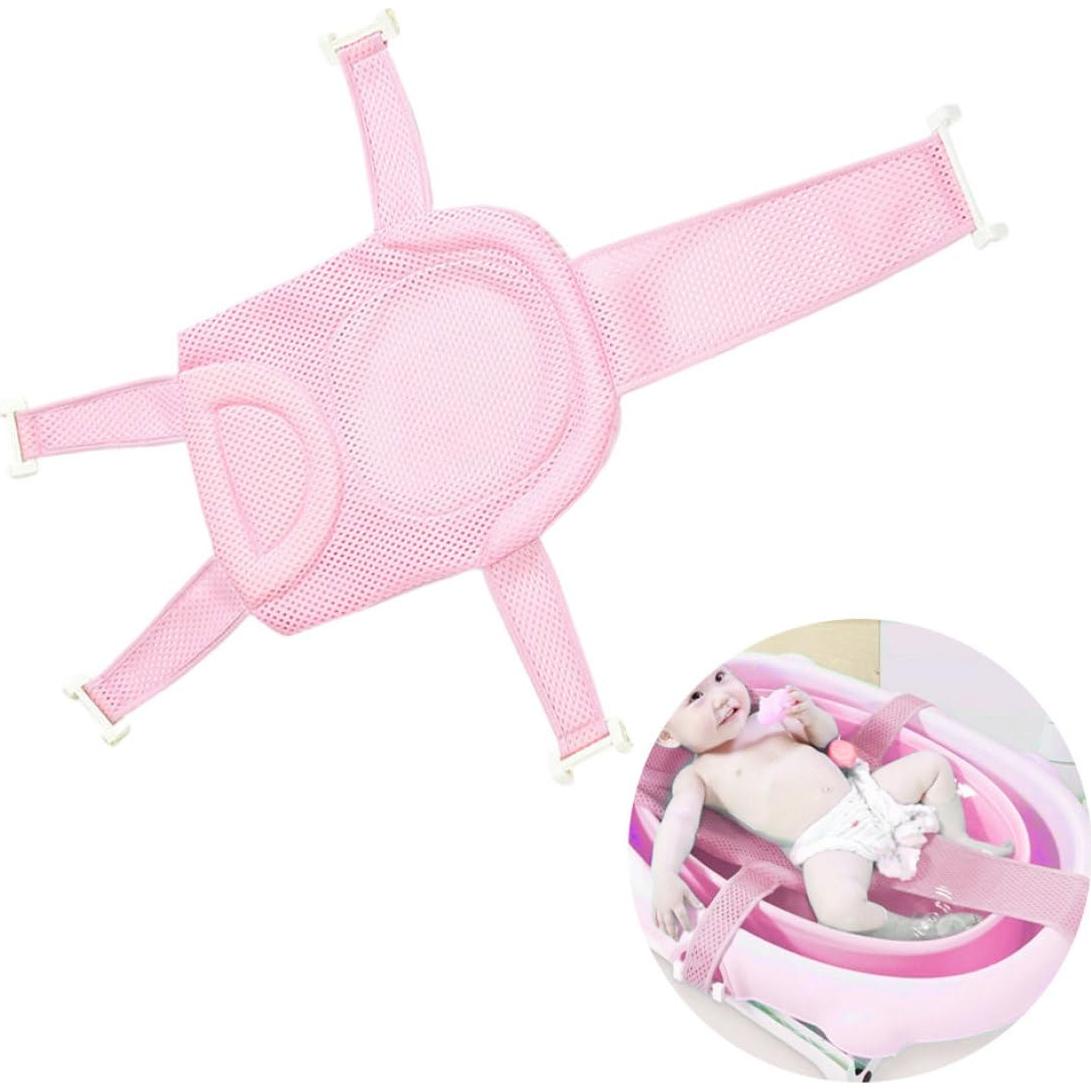 Soporte de Baño para Bebés Rosa - Almohadilla Ajustable Malla