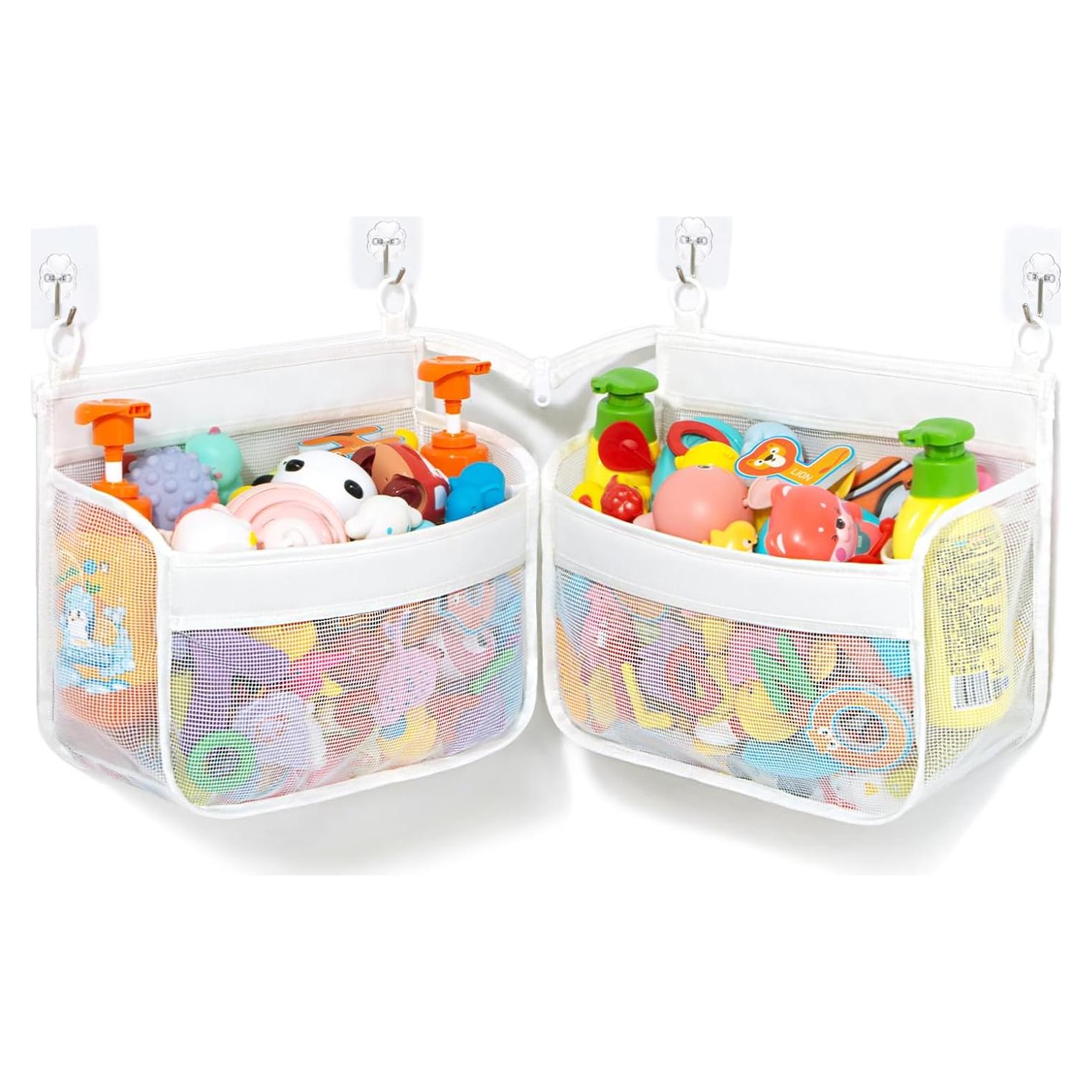 Soporte de Juguetes de Baño BOMPING - Organizador Malla Blanca