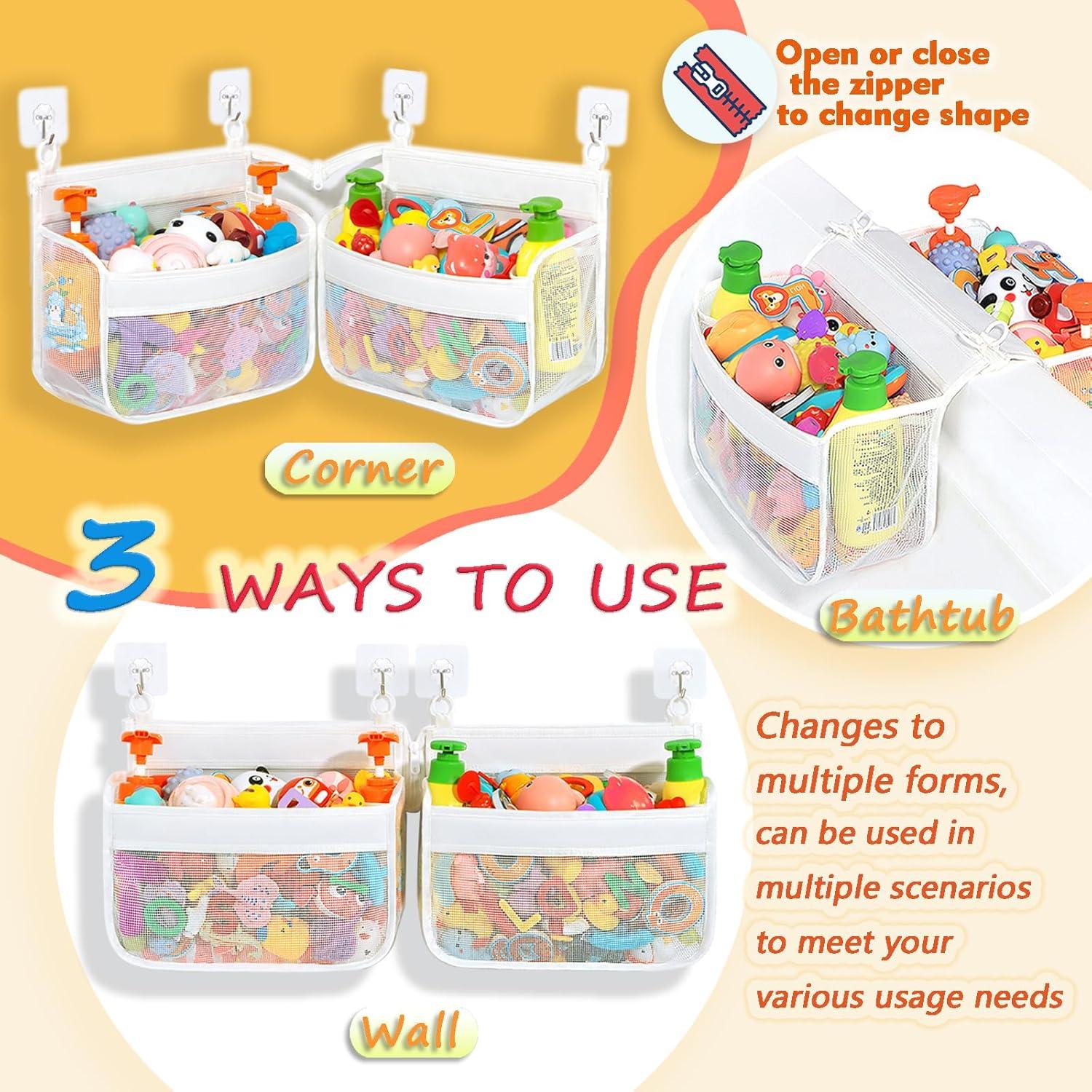 Soporte de Juguetes de Baño BOMPING - Organizador Malla Blanca