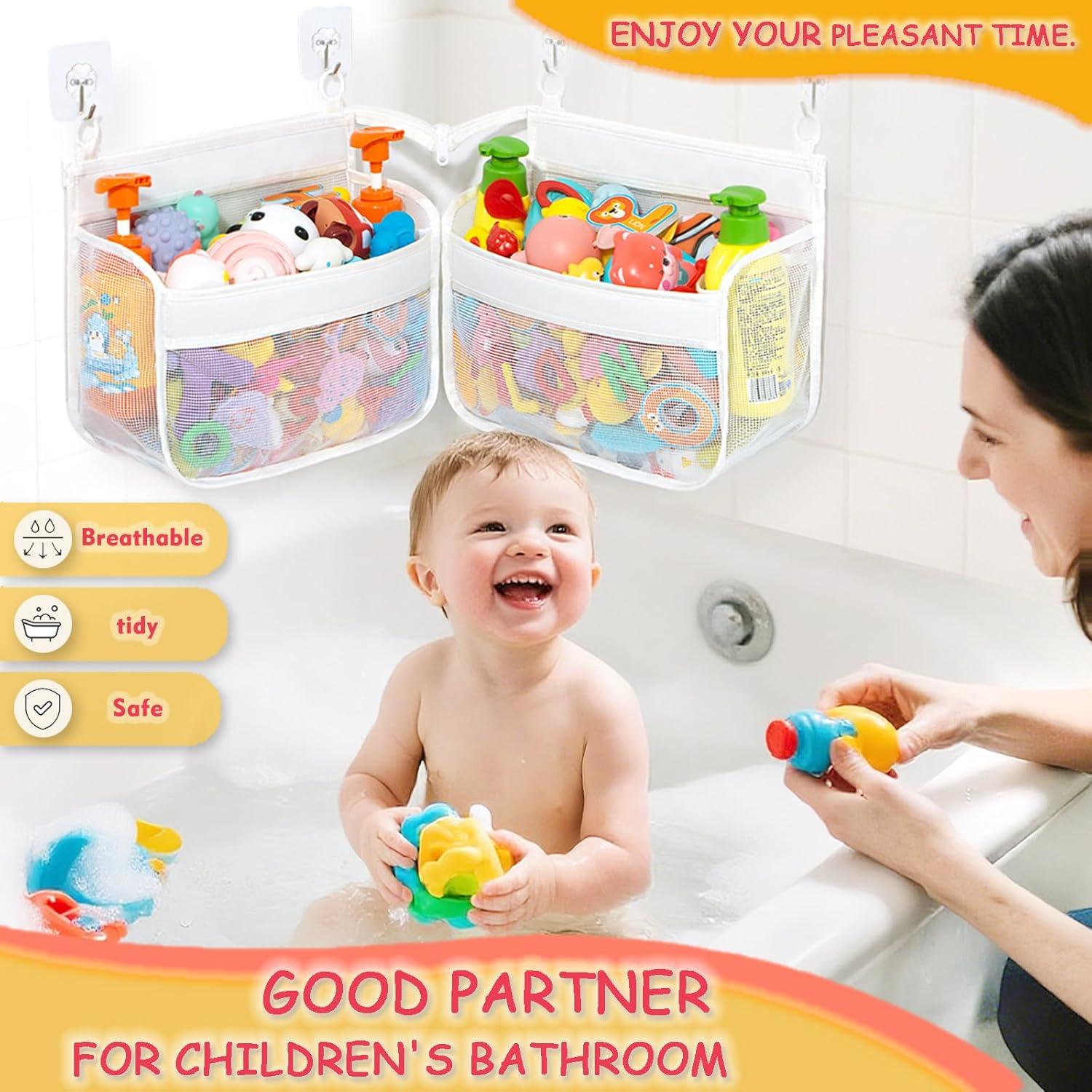 Soporte de Juguetes de Baño BOMPING - Organizador Malla Blanca