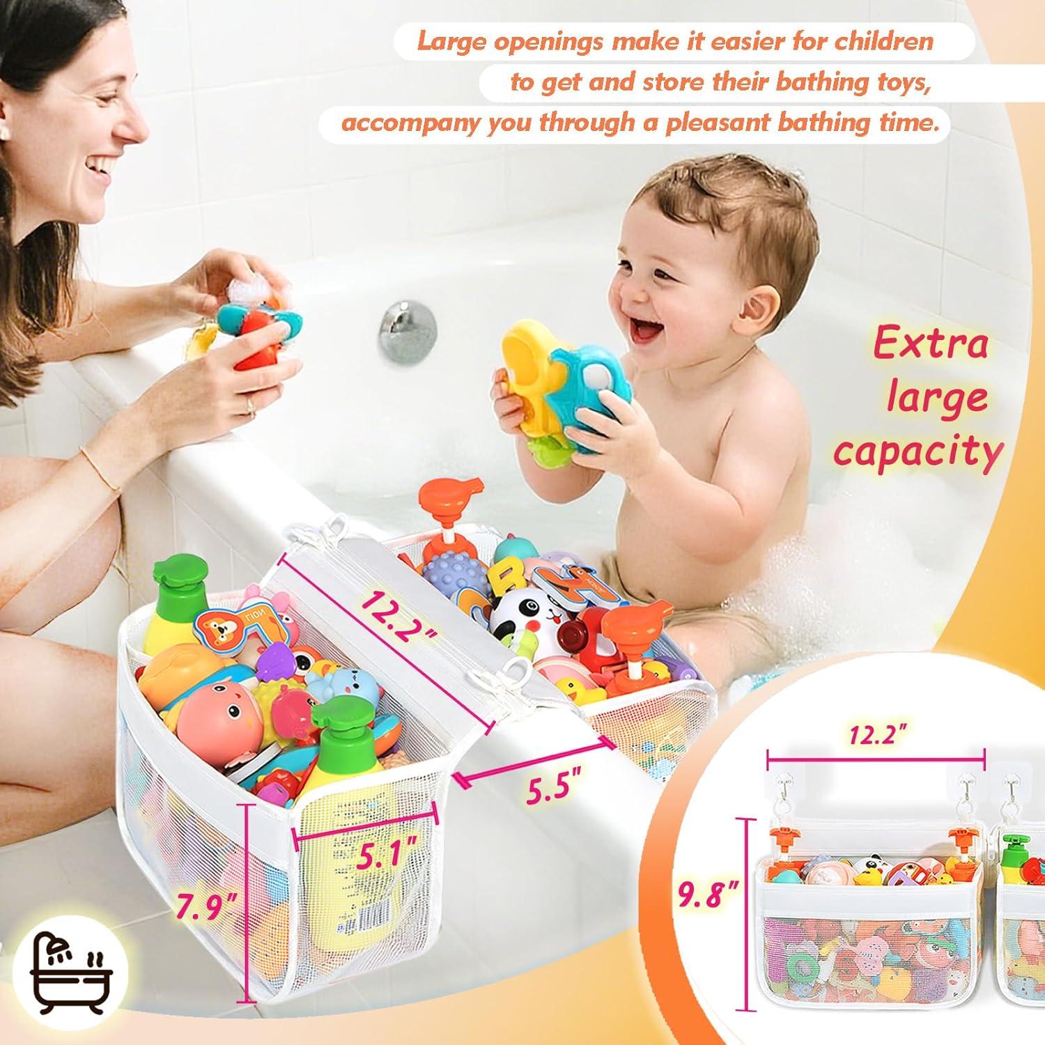 Soporte de Juguetes de Baño BOMPING - Organizador Malla Blanca