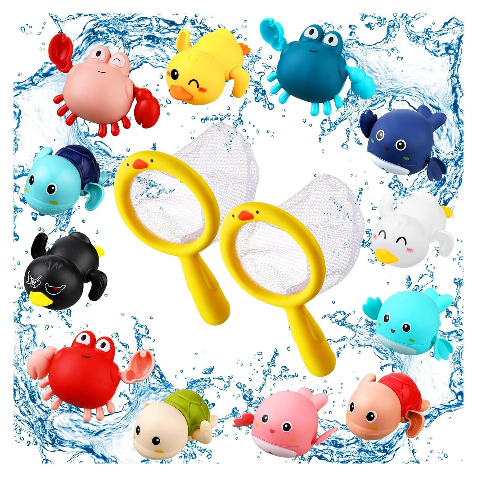 Juguetes de Baño Flotantes Outus - 12 Piezas con Redes