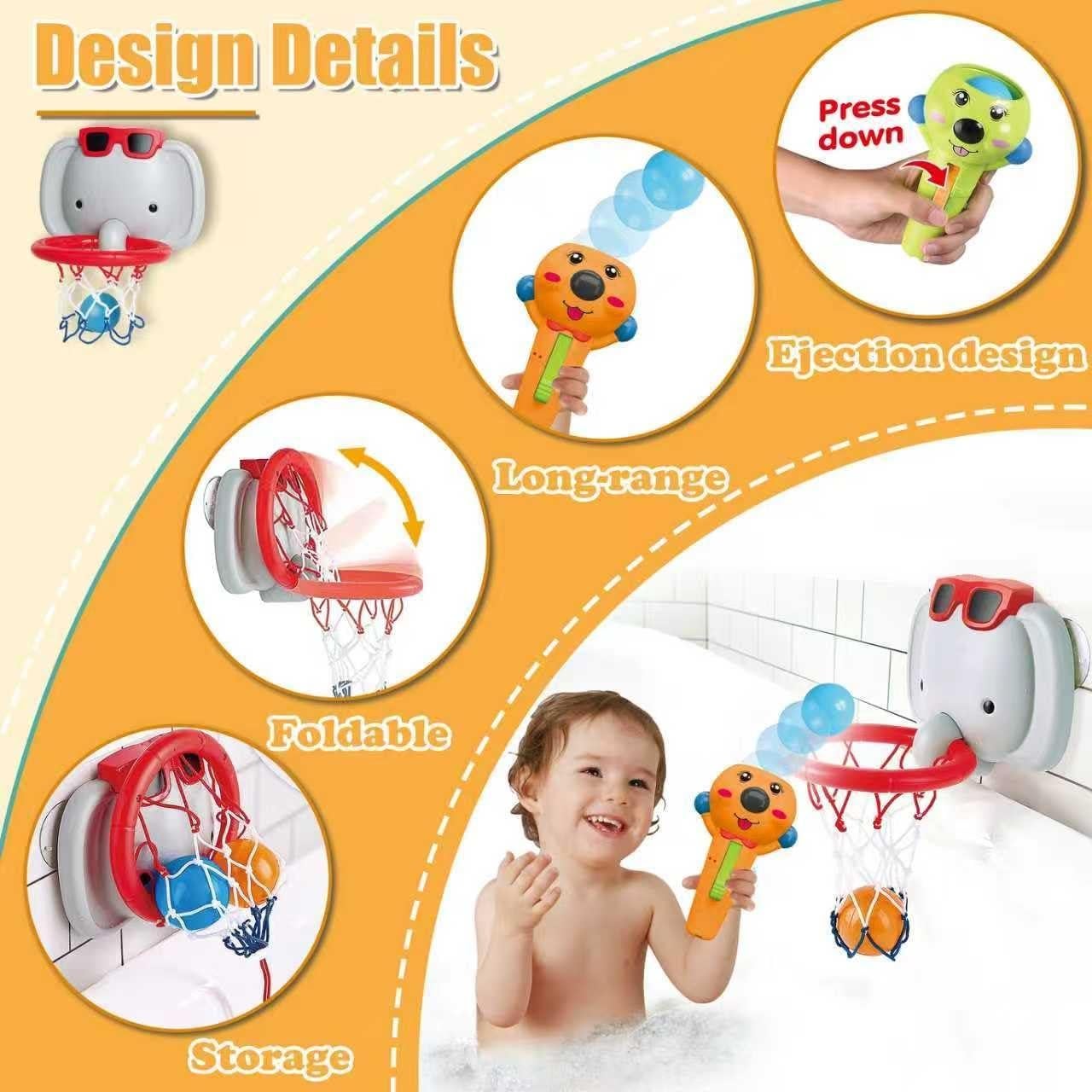 Conjunto de Juguetes de Baño Elefante - Baloncesto y Pesca