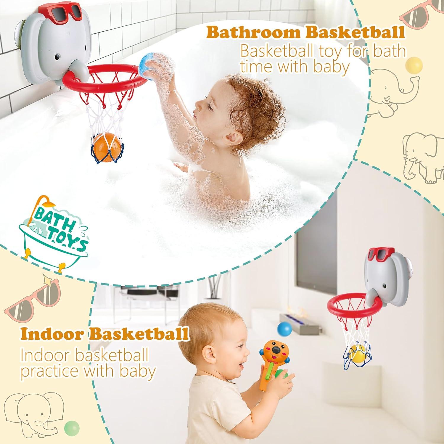Conjunto de Juguetes de Baño Elefante - Baloncesto y Pesca