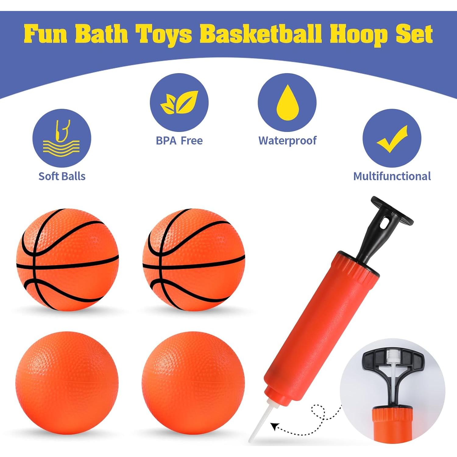 Aro de Baloncesto para Baño KSABVAIA con 4 Pelotas Blandas