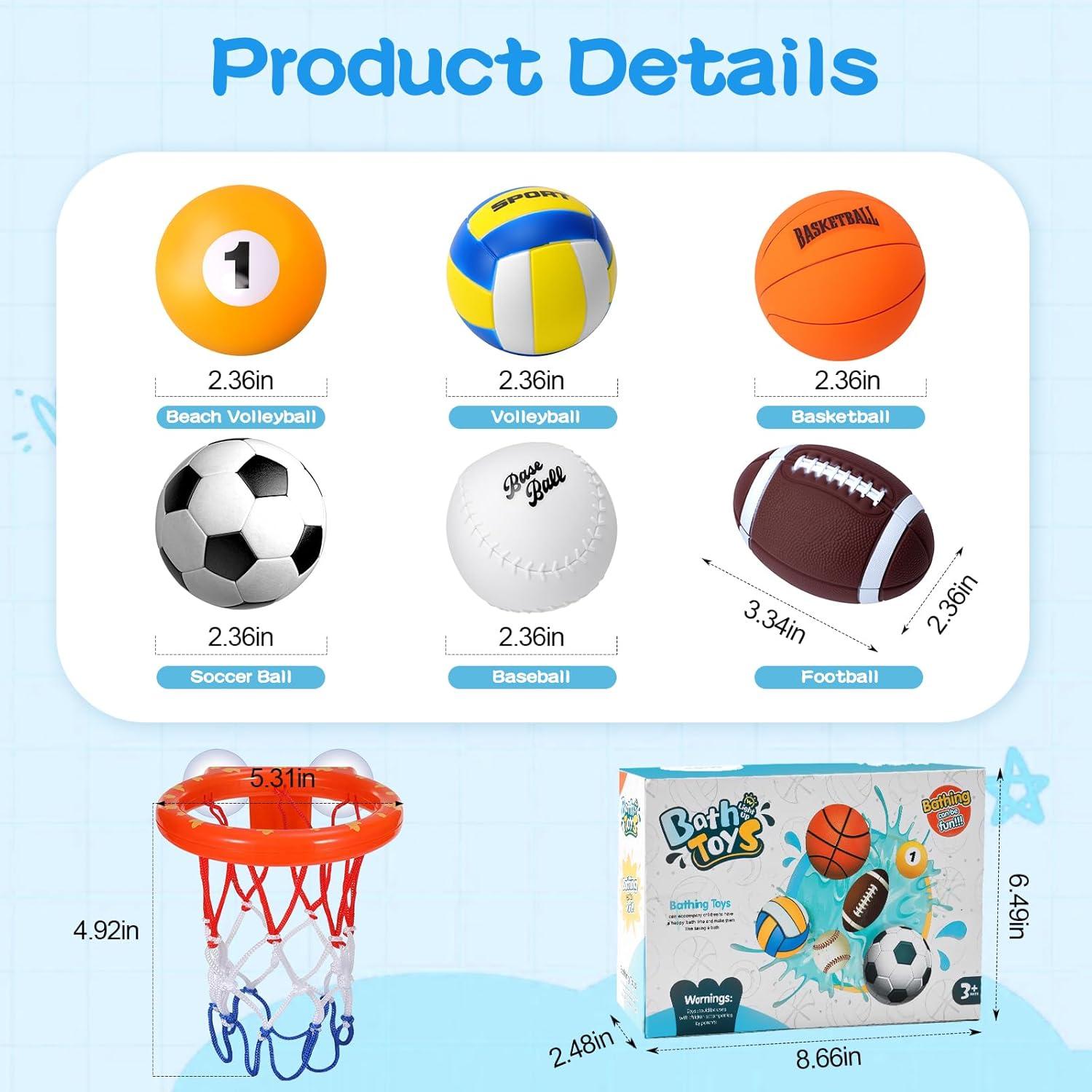 Juguetes de baño iluminados TNOIE con aro de baloncesto