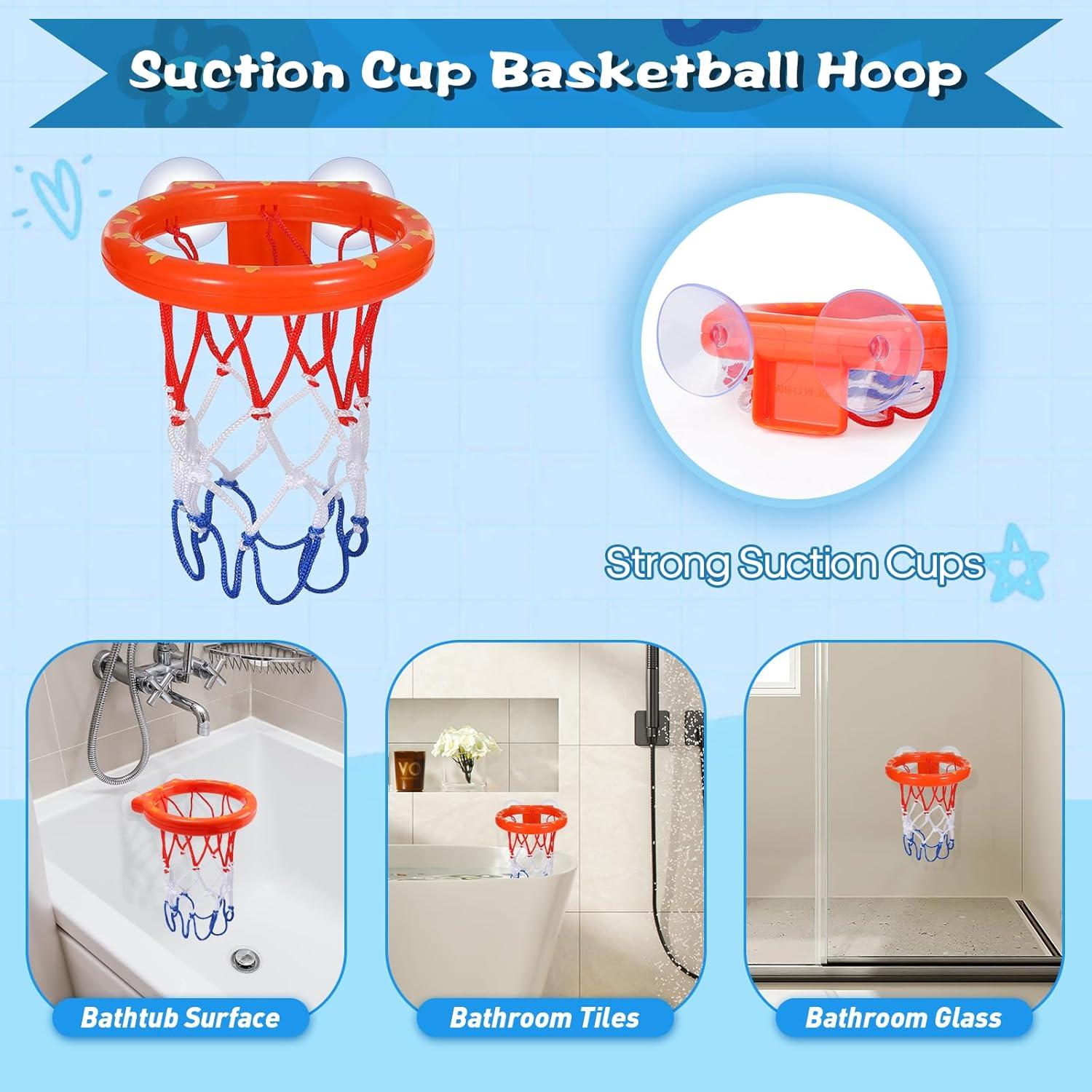 Juguetes de baño iluminados TNOIE con aro de baloncesto